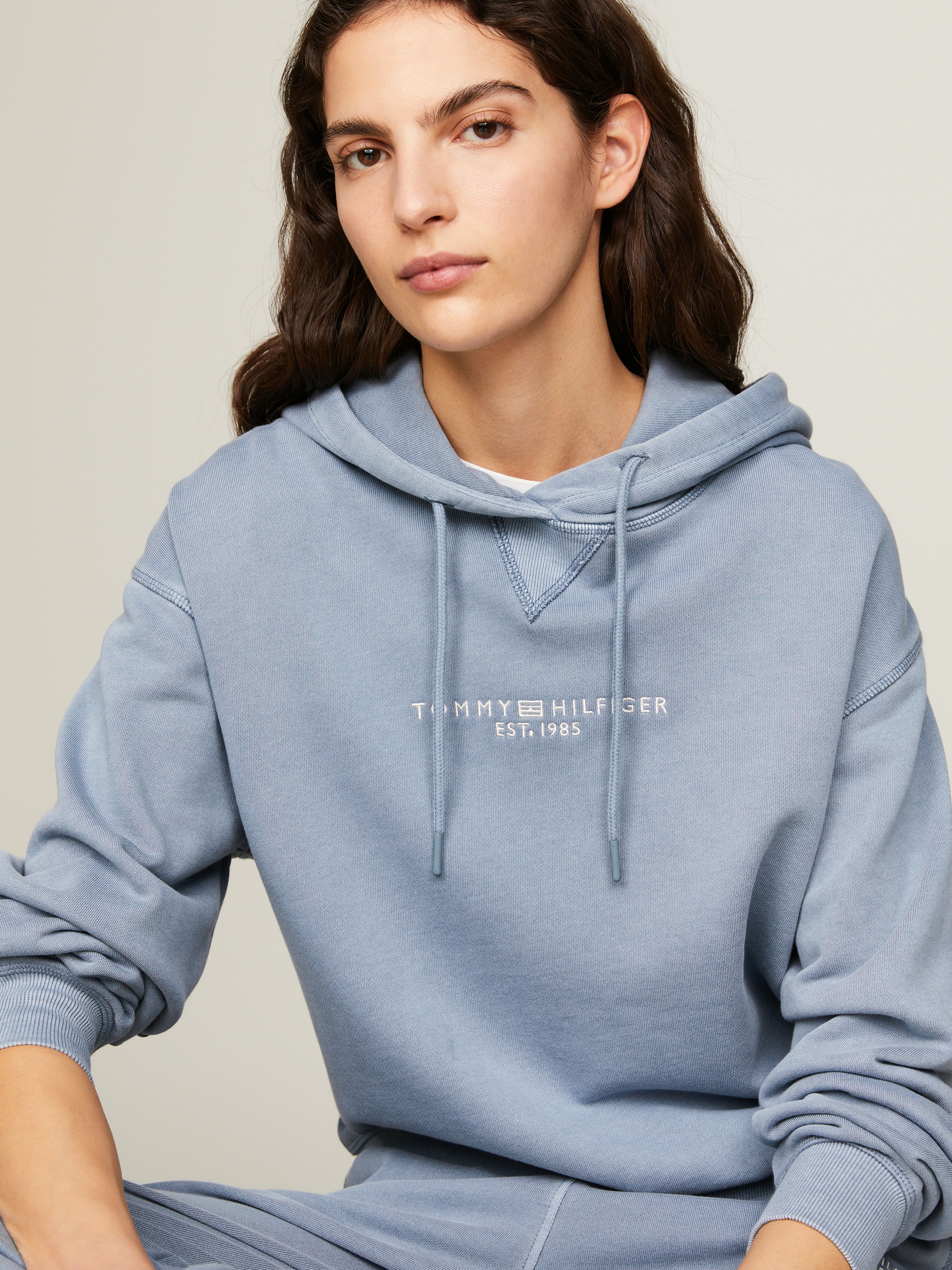 Tommy Hilfiger Kapuzensweatshirt REG MUTED GMD CORP LOGO HOODIE in Washed-O günstig online kaufen