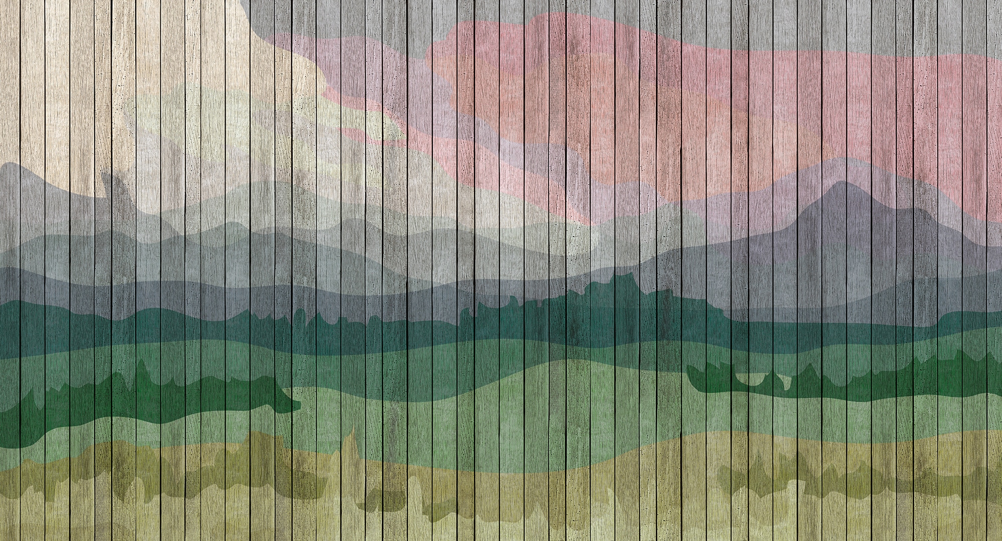 living walls Fototapete "Walls by Patel Mountains 2" glatt Vlies, Wand, Sch günstig online kaufen