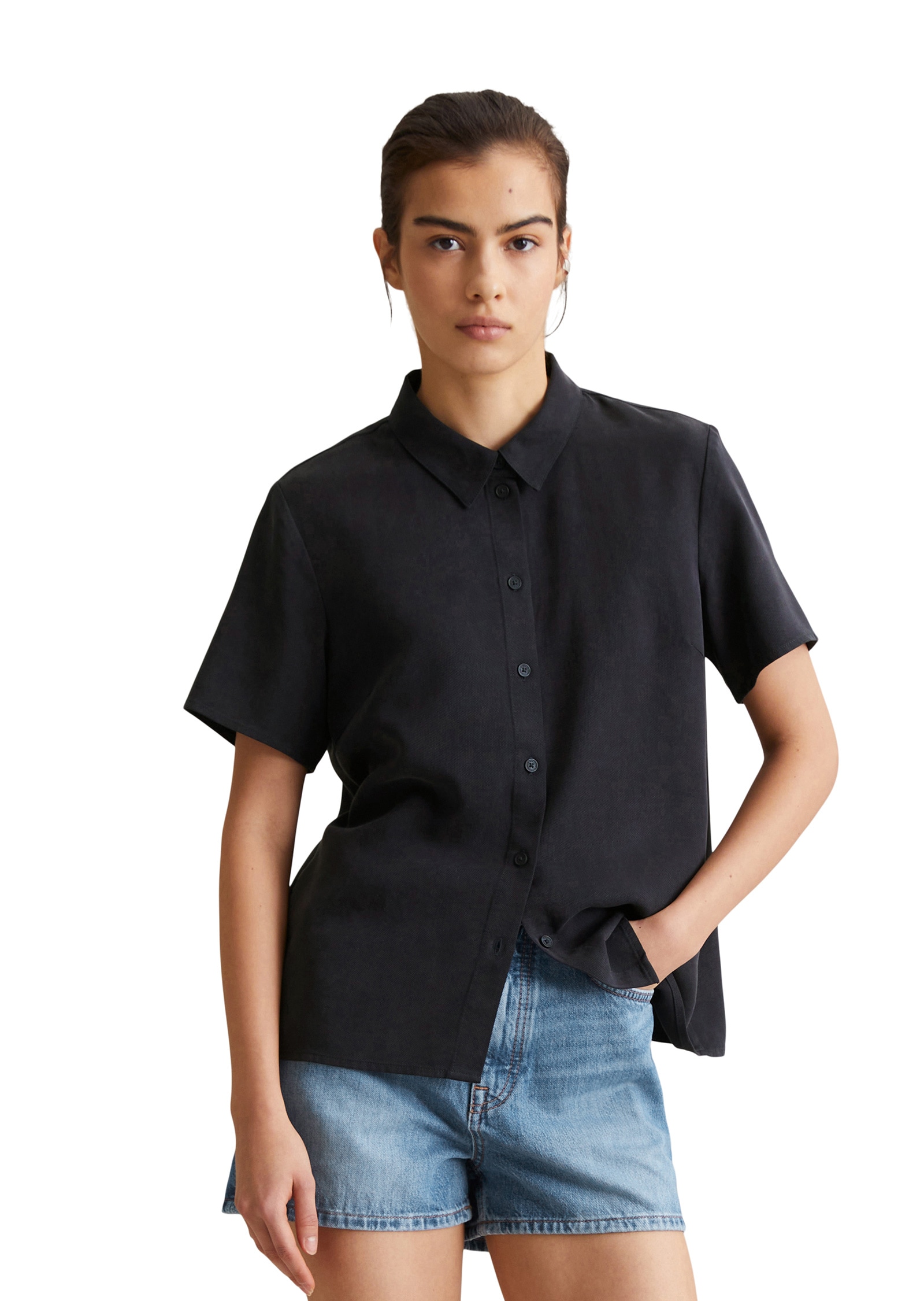 Marc OPolo DENIM Kurzarmbluse "aus TENCEL™ Lyocell" günstig online kaufen