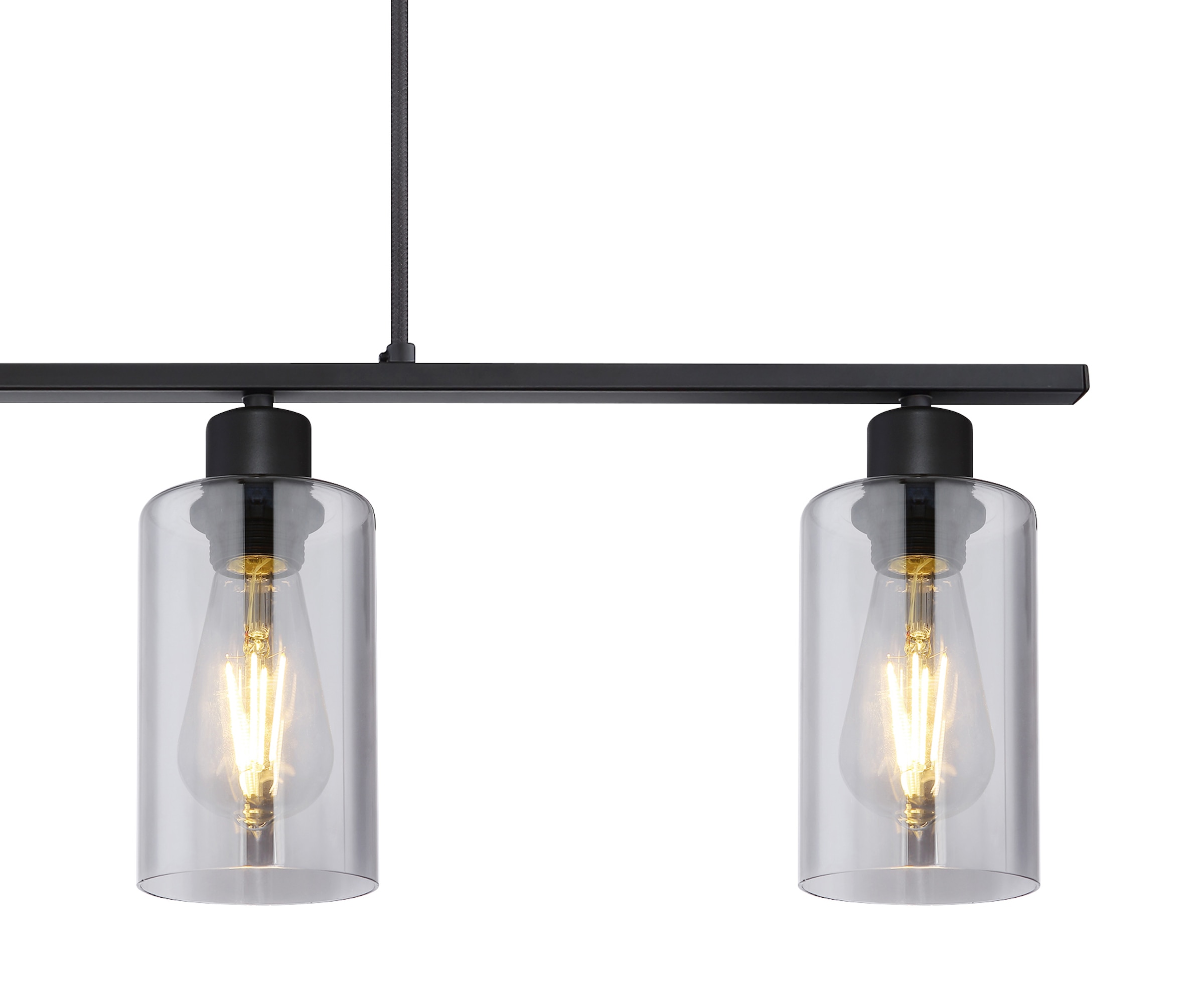 GLOBO LIGHTING Hängeleuchte »HADERA« E27 1 Stk. Hängeleuchte Schwarz, Rauchglas, höhenkürzbar, E27