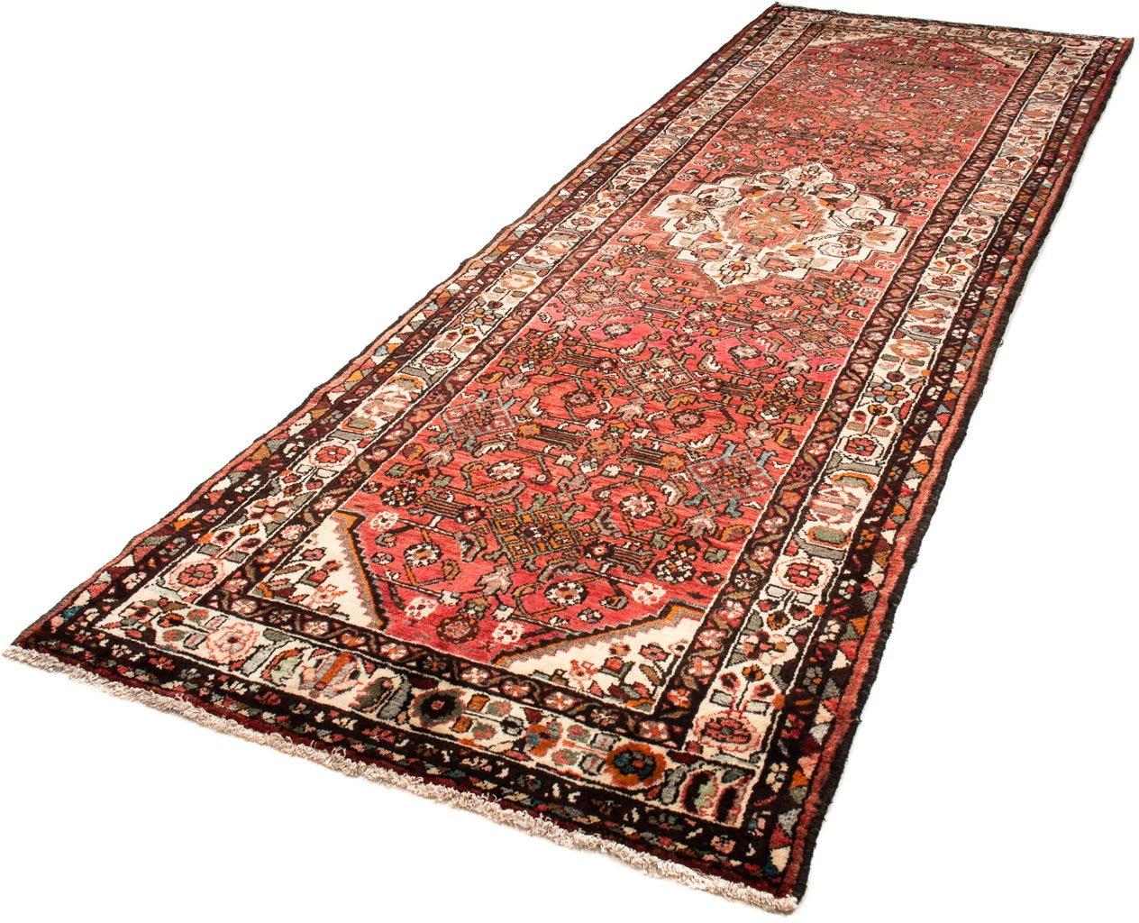 morgenland Orientteppich "Perser - Nomadic - 328 x 110 cm - rot", rechteckig, 10 mm Höhe, Wohnzimmer, Handgeknüpft, Einz