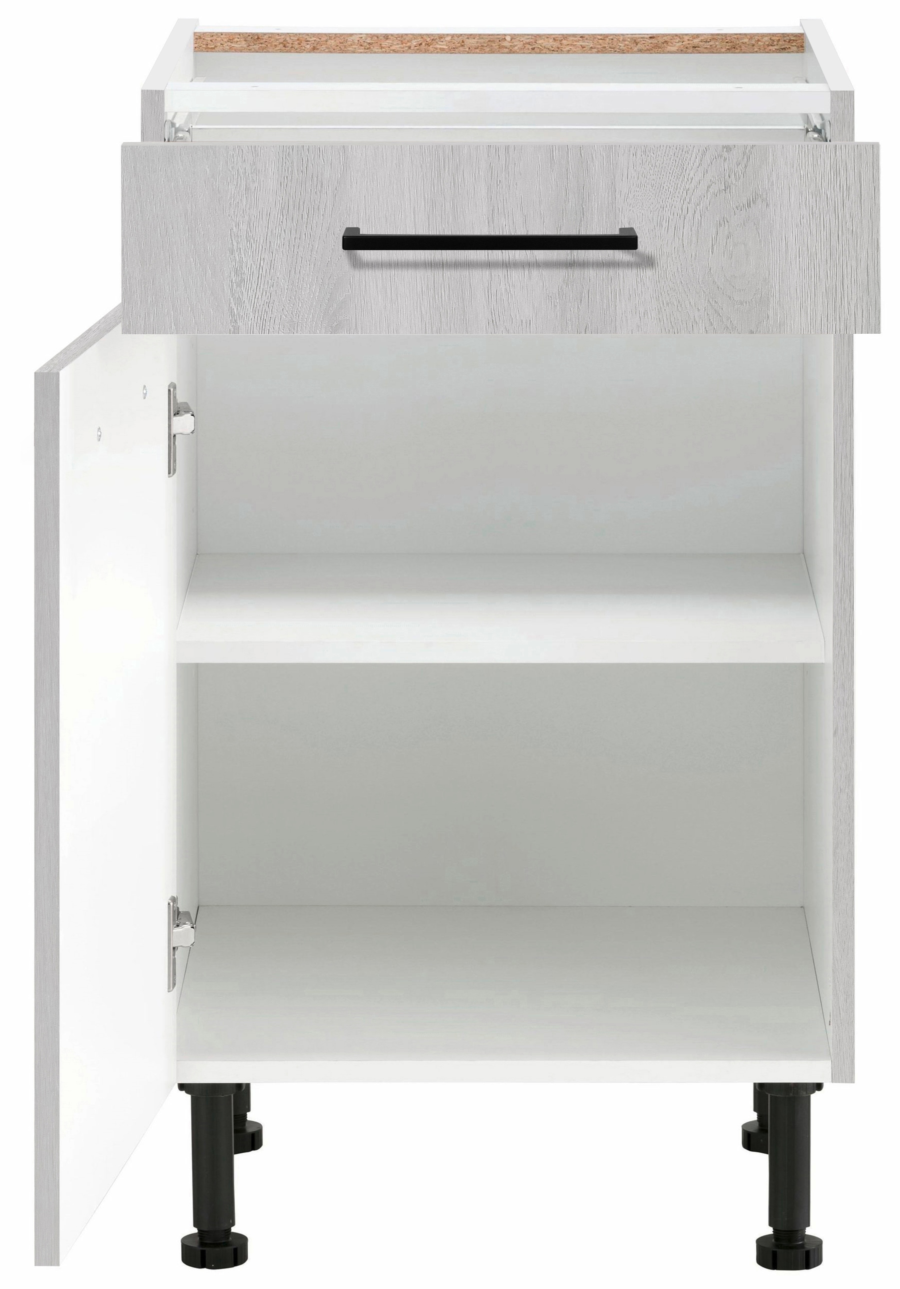 wiho Küchen Unterschrank »Nisos« 50 cm breit, Soft-Close in Schubkästen, verstellbare Füße, ohne Platte