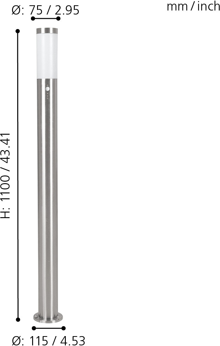 EGLO Außen-Stehlampe »HELSINKI«, 1 flammig, Leuchtmittel E27 | ohne Leuchtmittel, Mit Bewegungsmelder