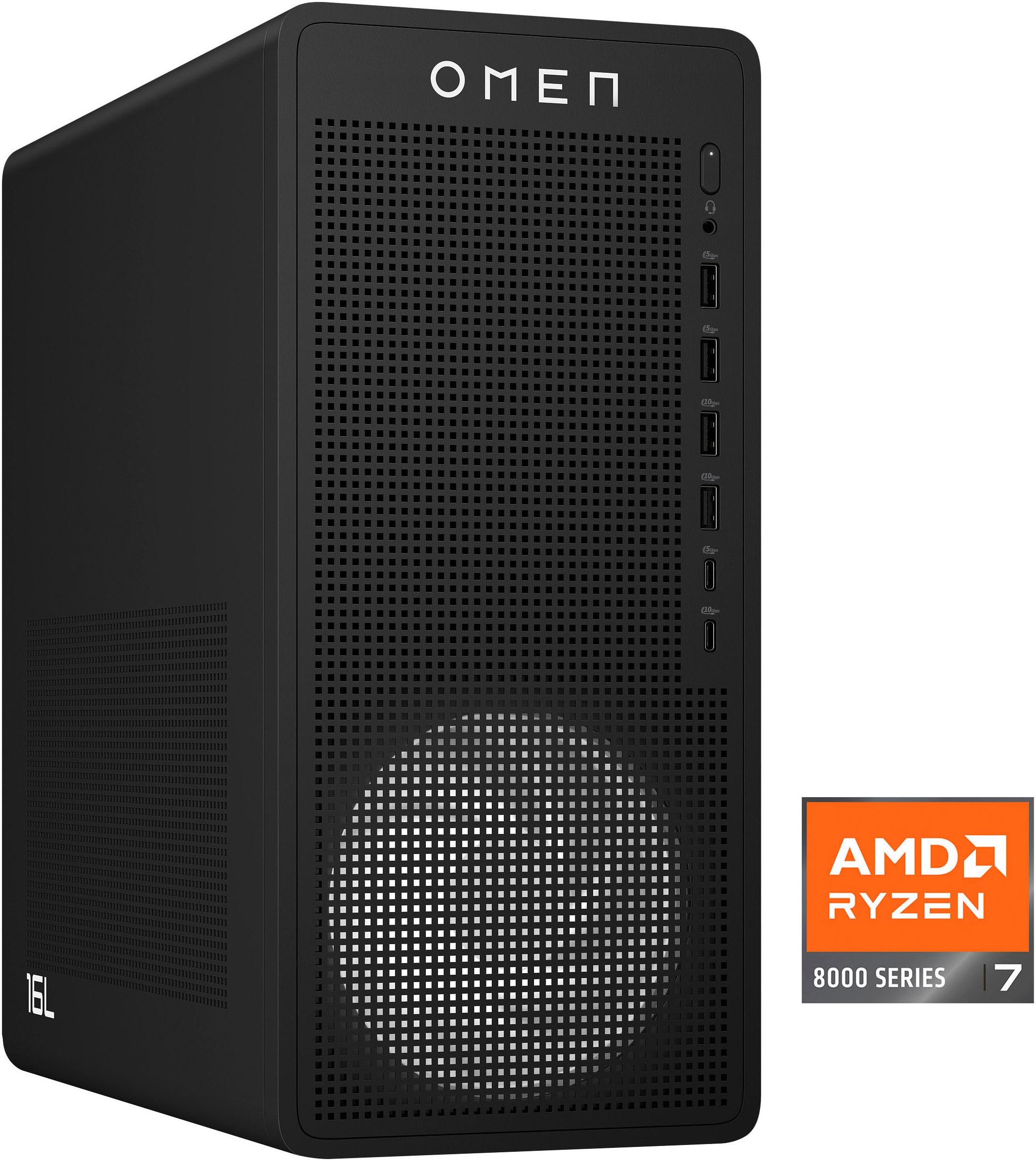 HP Gaming-PC "OMEN 16L TG03-0273ng", Microsoft Windows 11 Home, 32 GB RAM 1.000 GB SSD, schwarz, Desktop-PCs