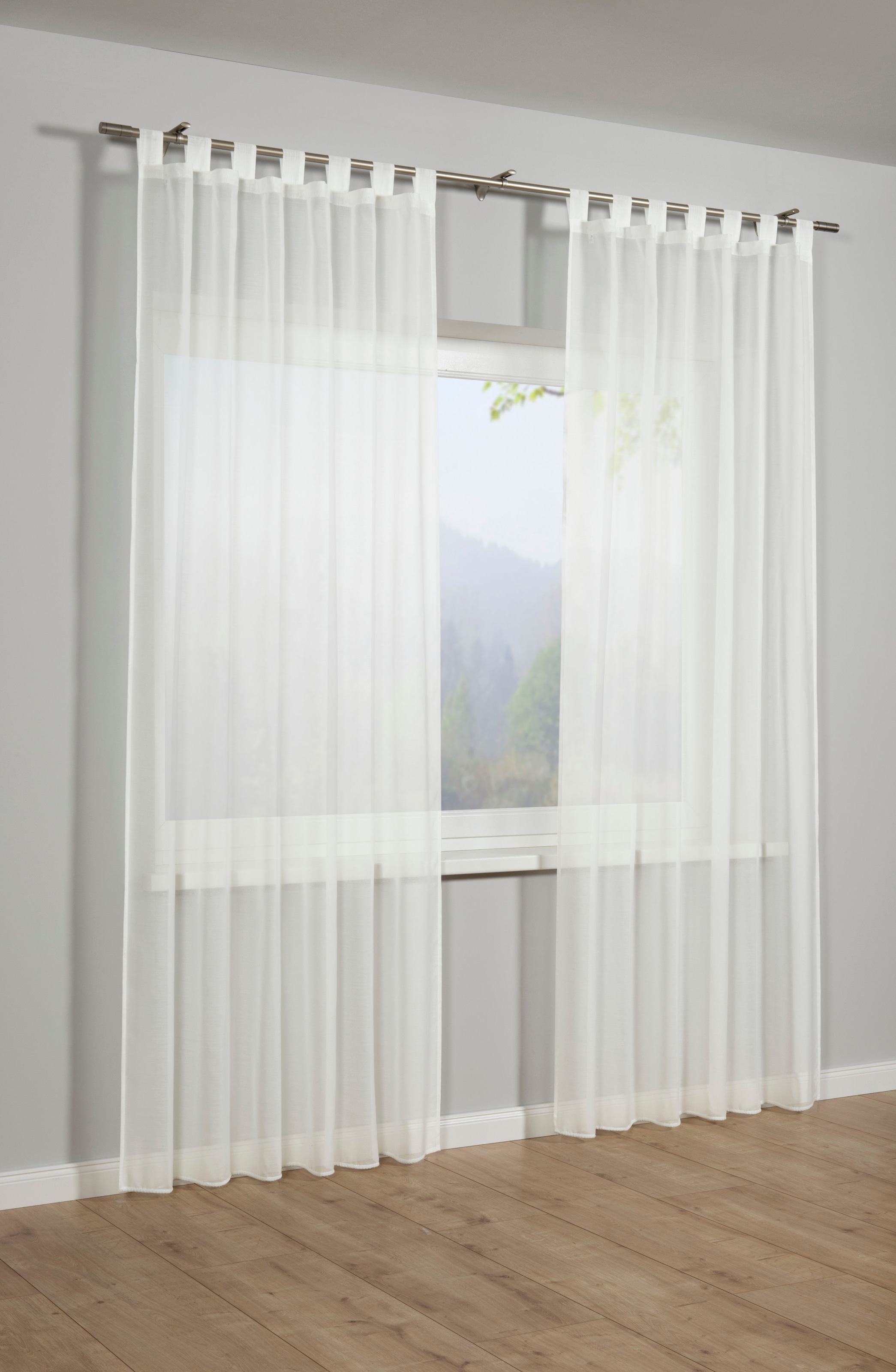 Sehlbach Gardine "Schal Voile Uni" Schlaufen 1 Stk. tlg. mit Schlaufen günstig online kaufen