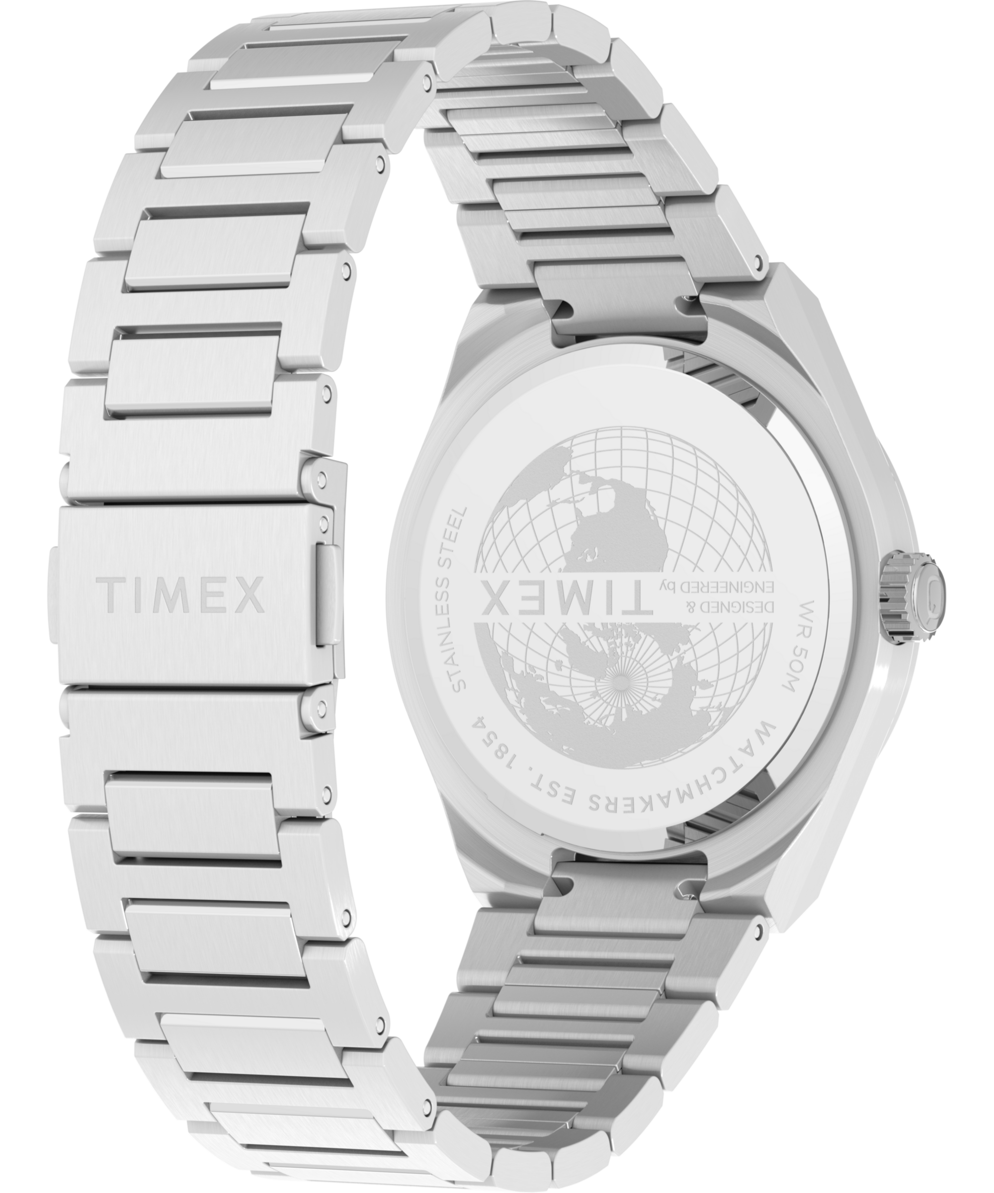 Timex Quarzuhr »CONTINENTAL«, Armbanduhr, Herrenuhr, Edelstahlarmband, Datum, Leuchtzeiger