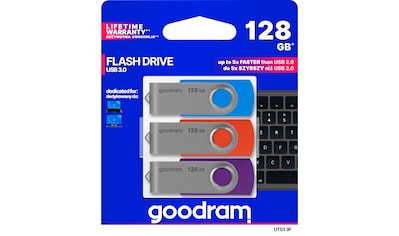 Goodram USB-Stick »UTS3 MIX 128GB USB 3.0 3 PACK«, (USB 3.0 Lesegeschwindigkeit 60 MB/s) kaufen