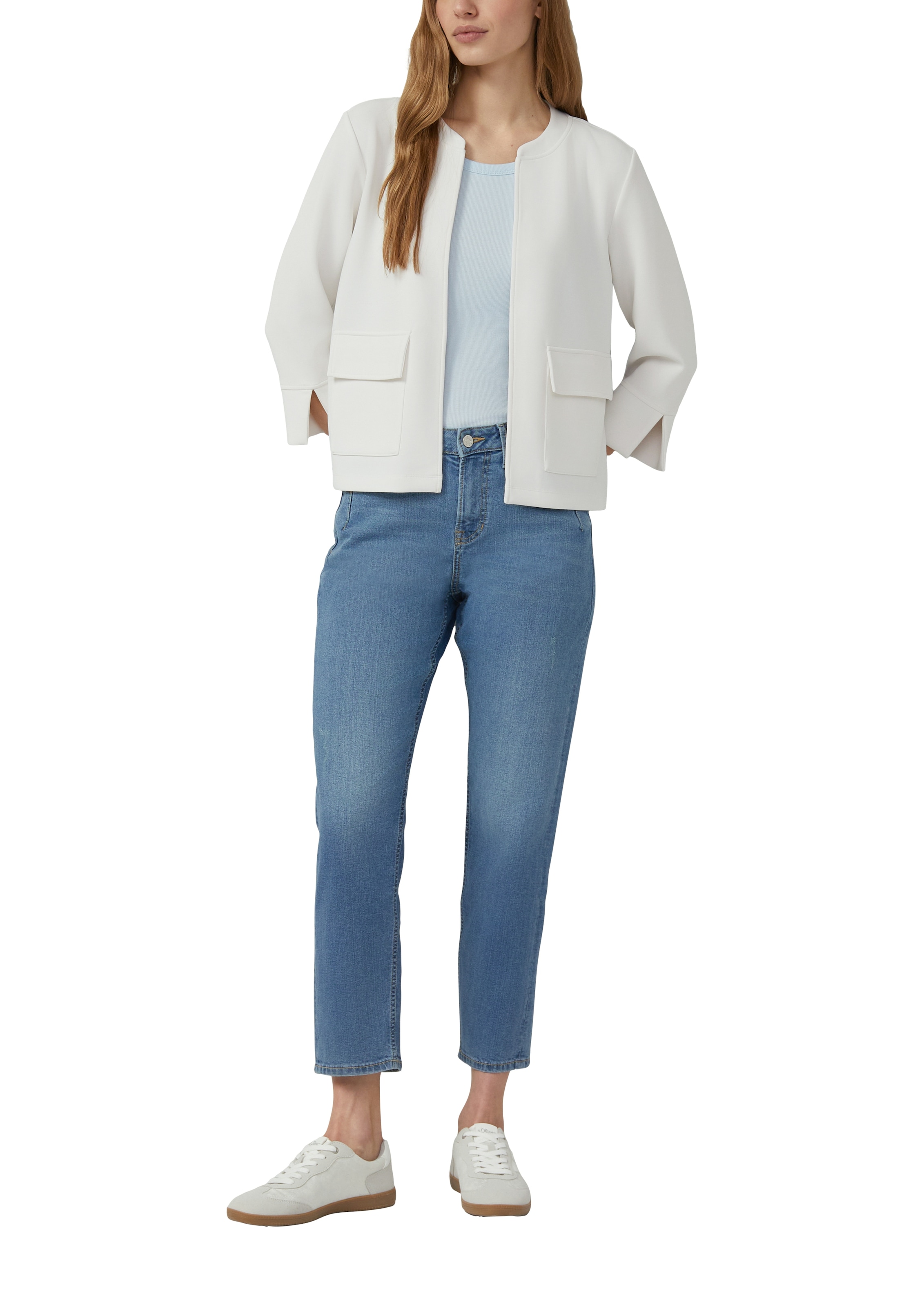 s.Oliver Sweatjacke Kurze Sweatjacke ohne Verschluss