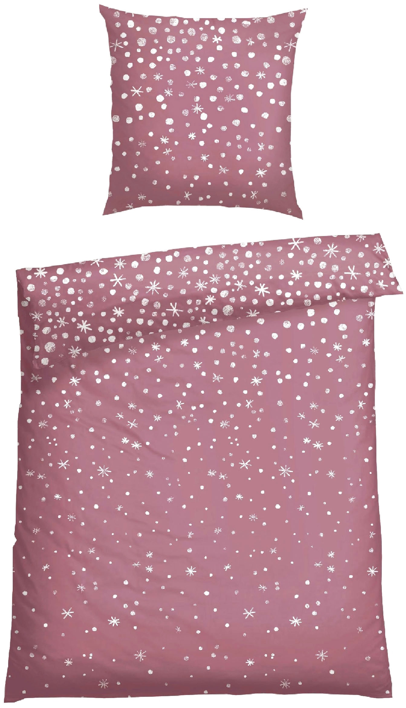 Schiesser Bettwäsche "Runa aus weicher Baumwolle mit coolem Winter-Print" 2 Stk. MADE IN GREEN by OEKO-TEX-zertifiziert