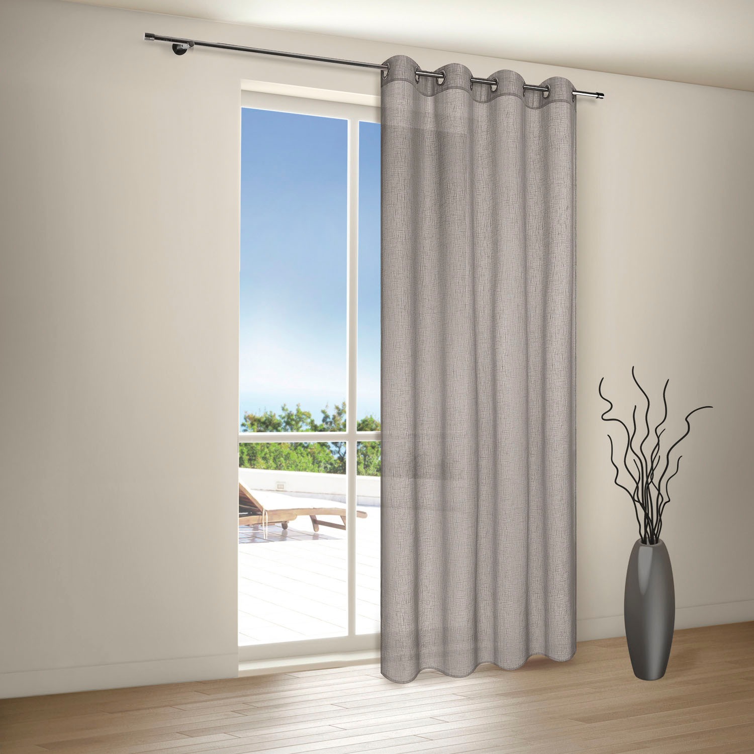 Gerster Gardine "Elena" Ösen 1 Stk. tlg. Ösenschal uni mit Ösen günstig online kaufen