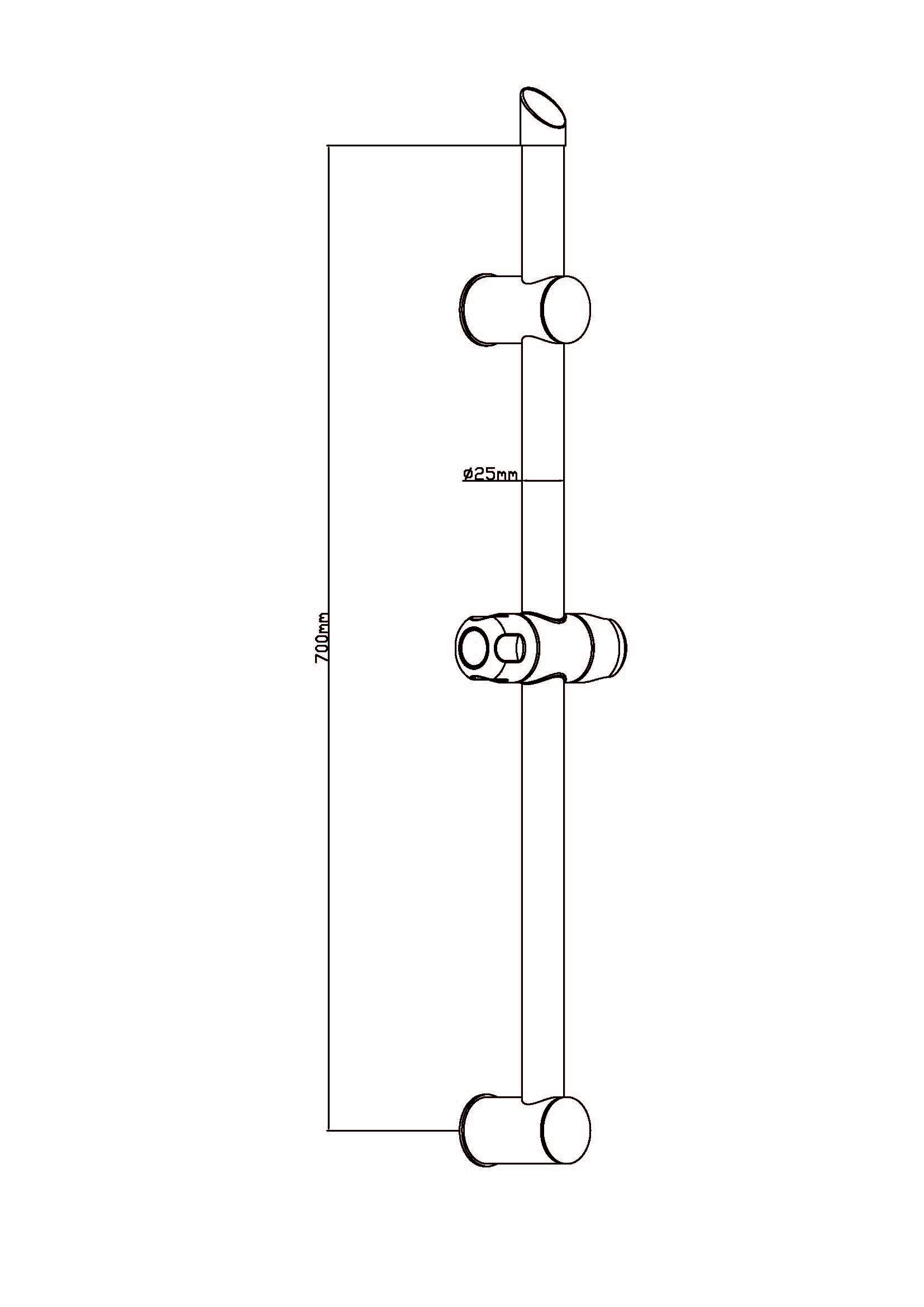 Schütte Duschstange »SIGNO«, 70cm, Duschstange mit höhenverstellbarer Wandhalterung, Chrom