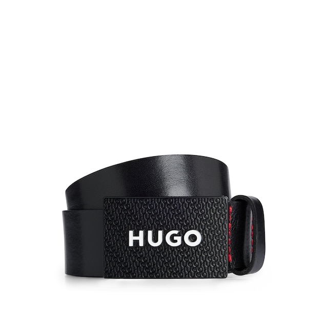 HUGO Ledergürtel »Gilao-Z_Sz35 10204370 02«, mit eingearbeiteten  Logoschriftzügen auf der Schließe online bestellen | BAUR