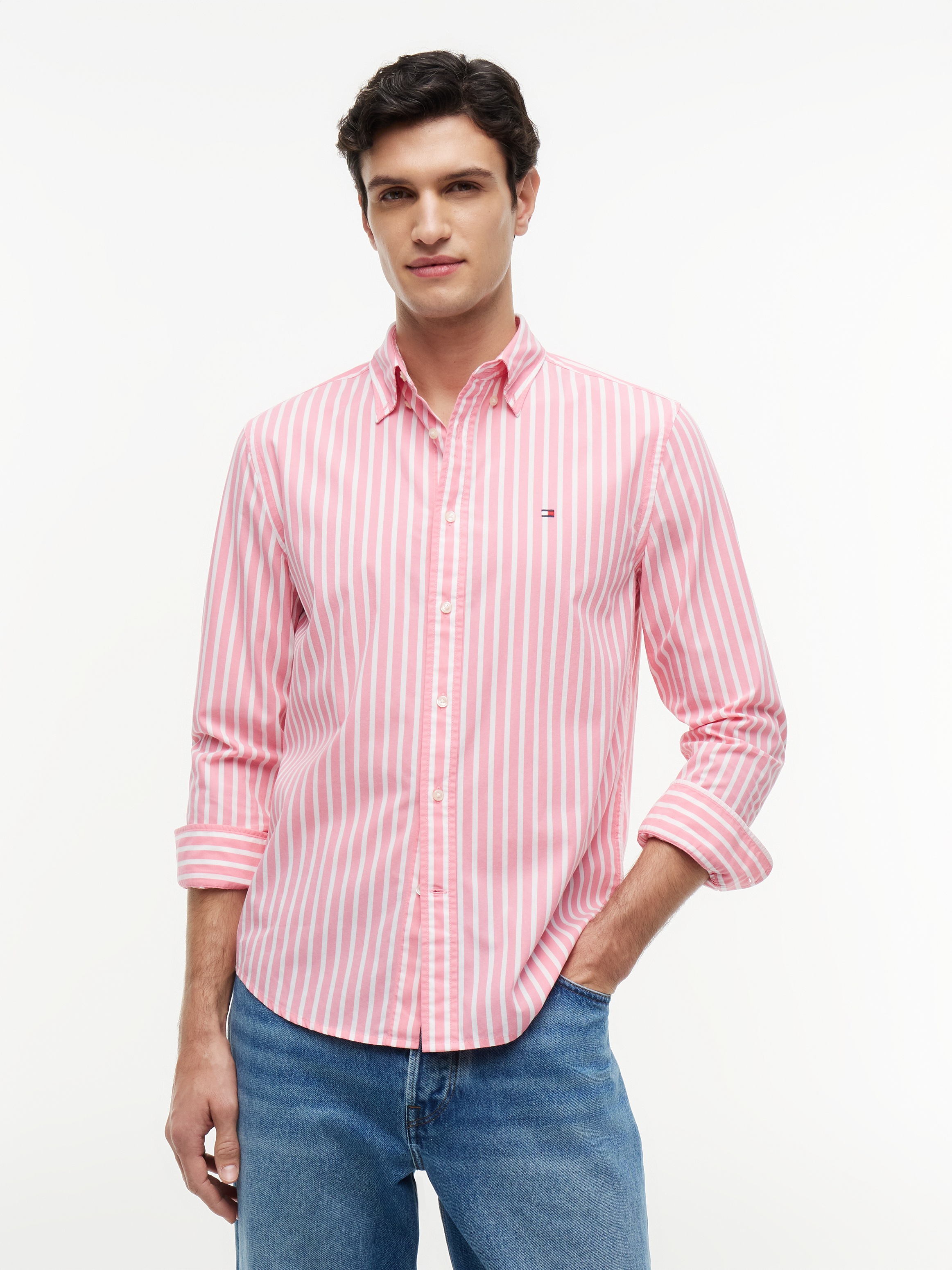 Tommy Hilfiger Langarmhemd "FLEX POPLIN SEASONAL STRIPE SHT" Regular Fit Flex Cotton