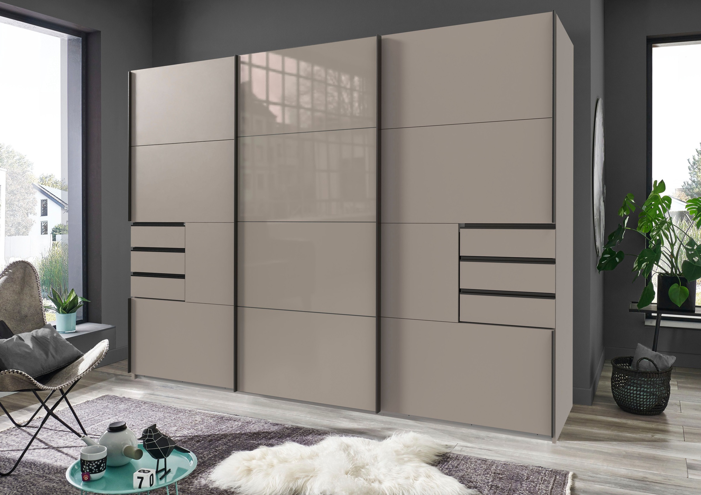 Wimex "Saigon, Kleiderschrank mit Schiebetür" mit Glaselementen, 3 Türen, 2 günstig online kaufen