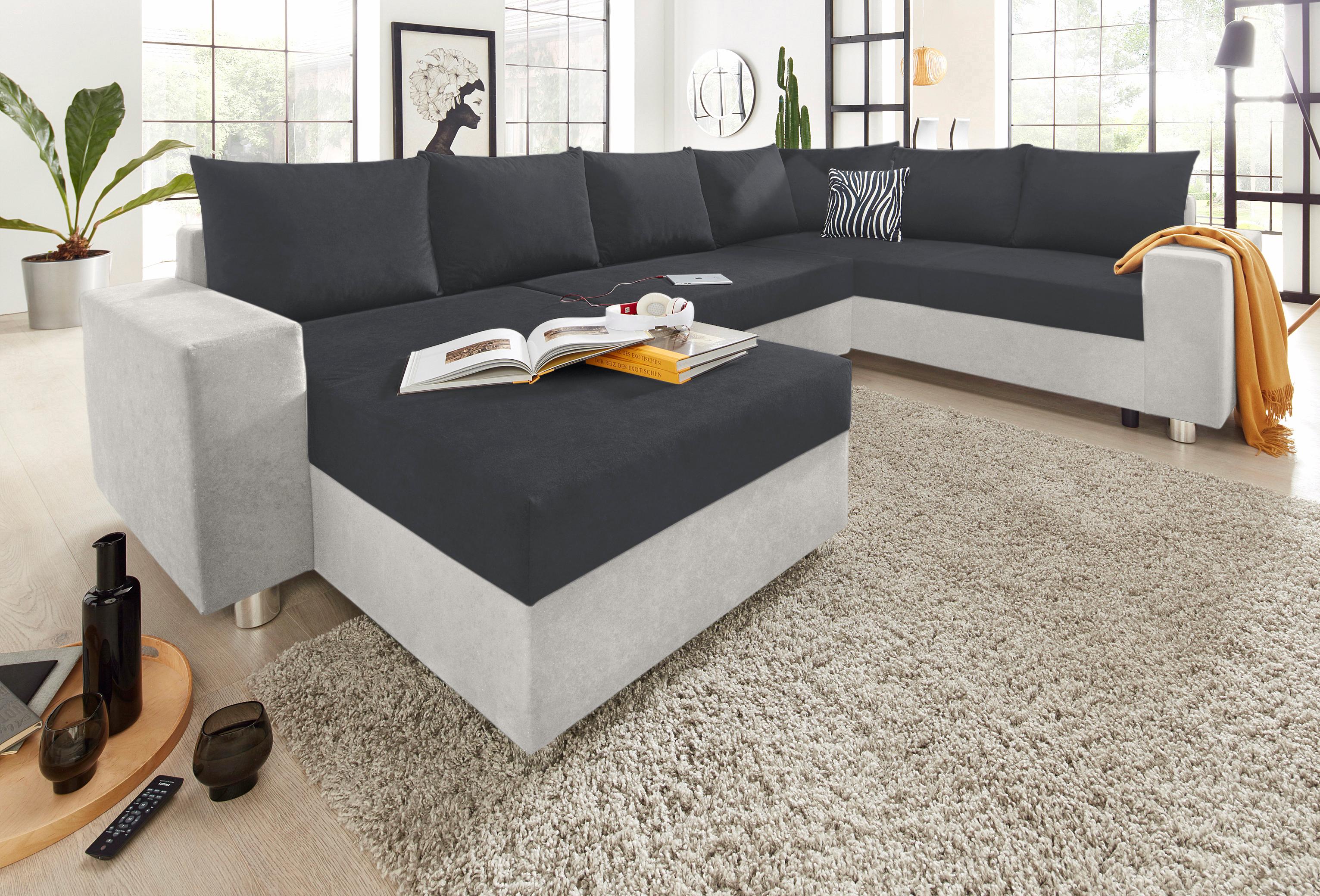 COLLECTION AB Wohnlandschaft "Paris U-Form, B: 310 cm" Zierkissen & Federkern, optional Schlaffunktion & Bettkasten