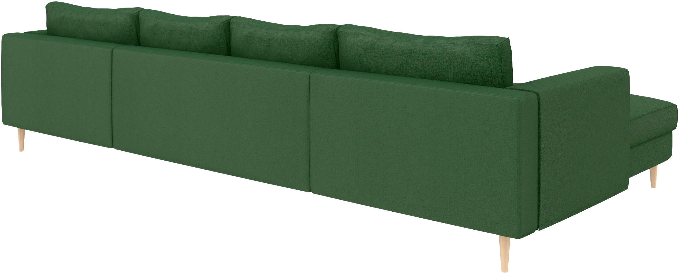 TRENDMANUFAKTUR Wohnlandschaft »Amazing, wahlw. mit Schlaffunktion & Bettkasten, Fuß Buche lackiert« Sofa in U-Form, in Cord oder Struktur, Breite 305 cm