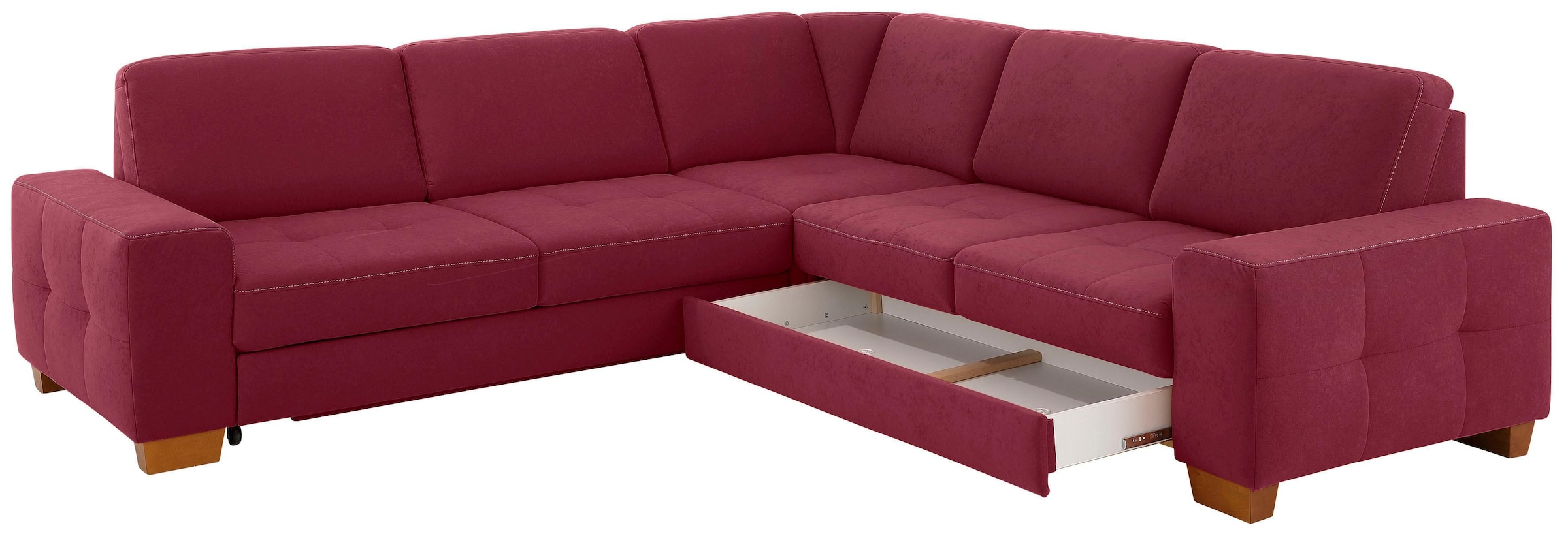 Home affaire Ecksofa »Puccini L-Form«, mit Federkern, Sitztiefenverstellung, Kontrastnaht