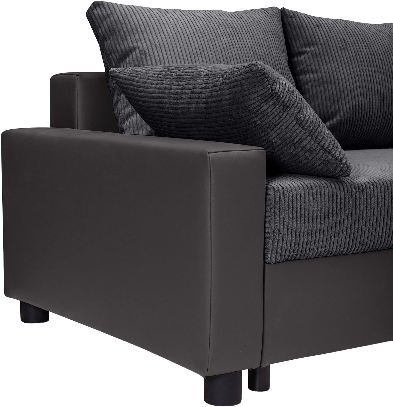 COLLECTION AB Ecksofa »Parma L-Form«, mit Schlaffunktion und Bettkasten, inklusive Kissen, Bonellfederkern