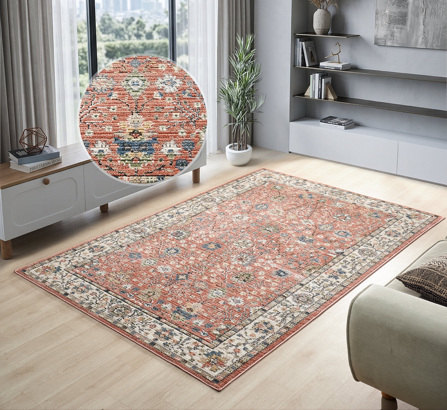 OTTO home "Aylaa, Blumen-Motiv" rechteckig 9 mm Höhe orientalisch, Blumen, Rahmen, Wohnzimmer, Schlafzimmer, Esszimmer