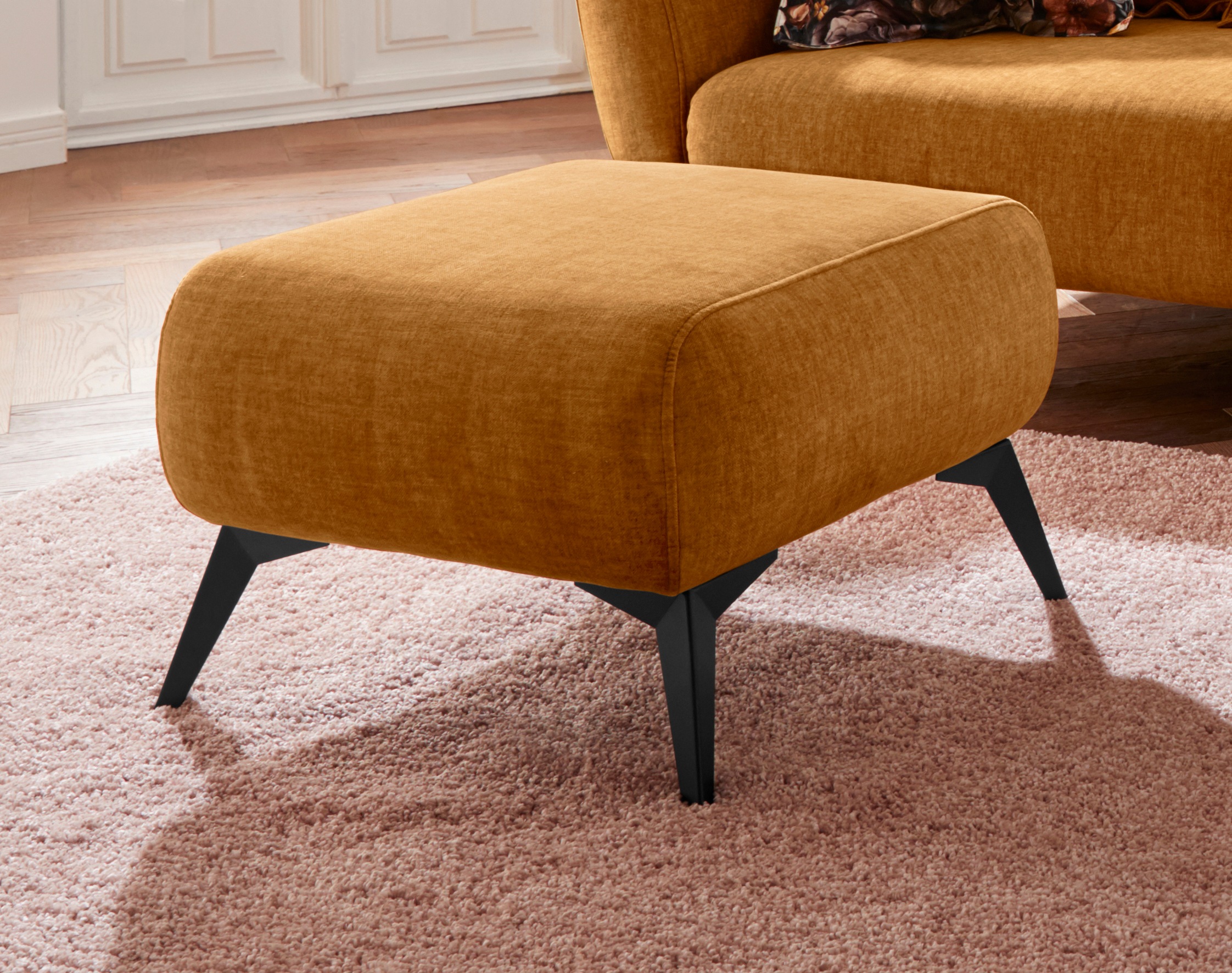 Home affaire Polsterhocker "Baggio, modern" schwarze Metallfüße günstig online kaufen