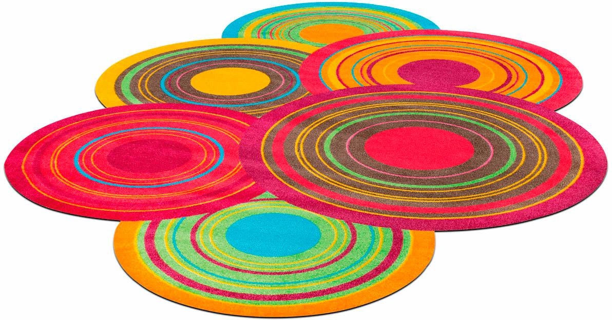 wash+dry by Kleen-Tex Fußmatte »Round Rainbow«, halbrund, Schmutzfangmatte, Motiv  Regenbogen, In- und Outdoor geeignet, waschbar | BAUR