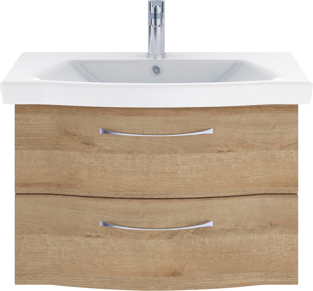 Saphir Badmöbel-Set »6005 Sprint 3-teilig, Keramik-Waschtisch mit LED-Spiegelschrank«, (4 St.), Midischrank, inkl. Türdämpfer, 3 Türen, 4 Schubladen, Bad-Set