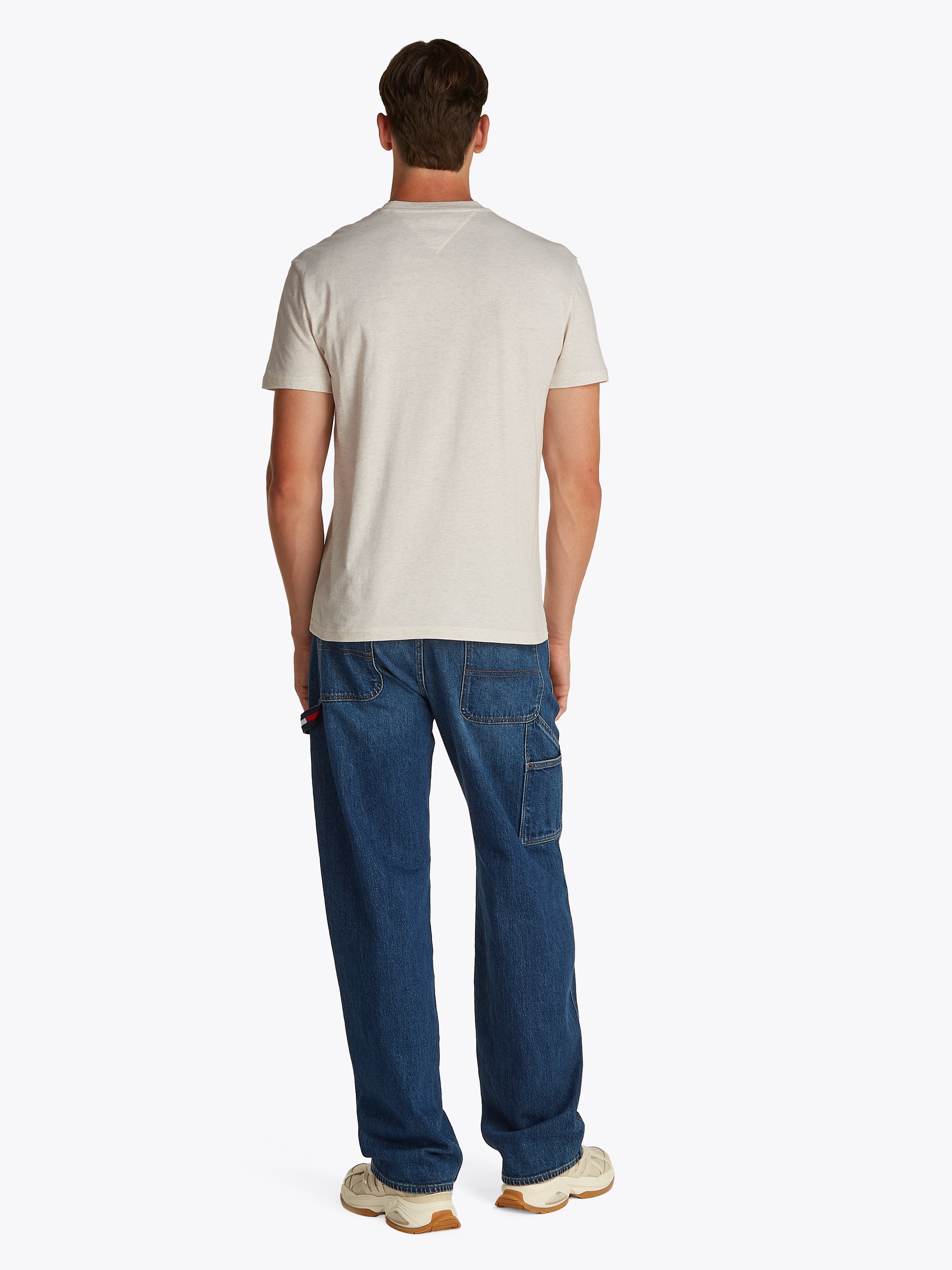 Tommy Jeans Plus Rundhalsshirt »TJM REG LINEAR LOGO TEE EXT«, in Große Größen, Logodruck und Stickerei