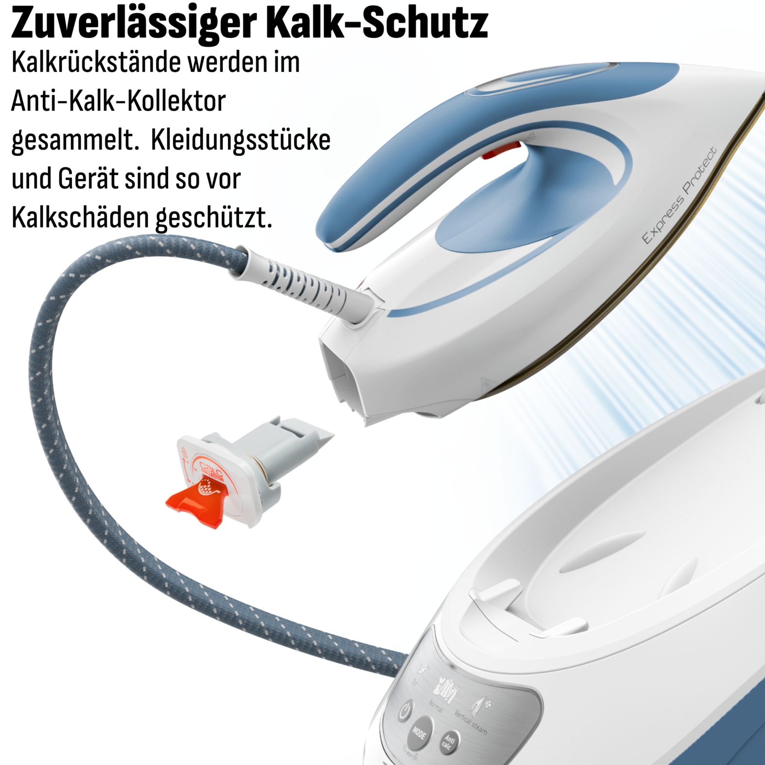 Tefal Dampfbügelstation »Express Protect« 7,5 Bar, Dampfstoß: 520 g/Min., Dauerdampfmenge: 130 g/Min., SV9202