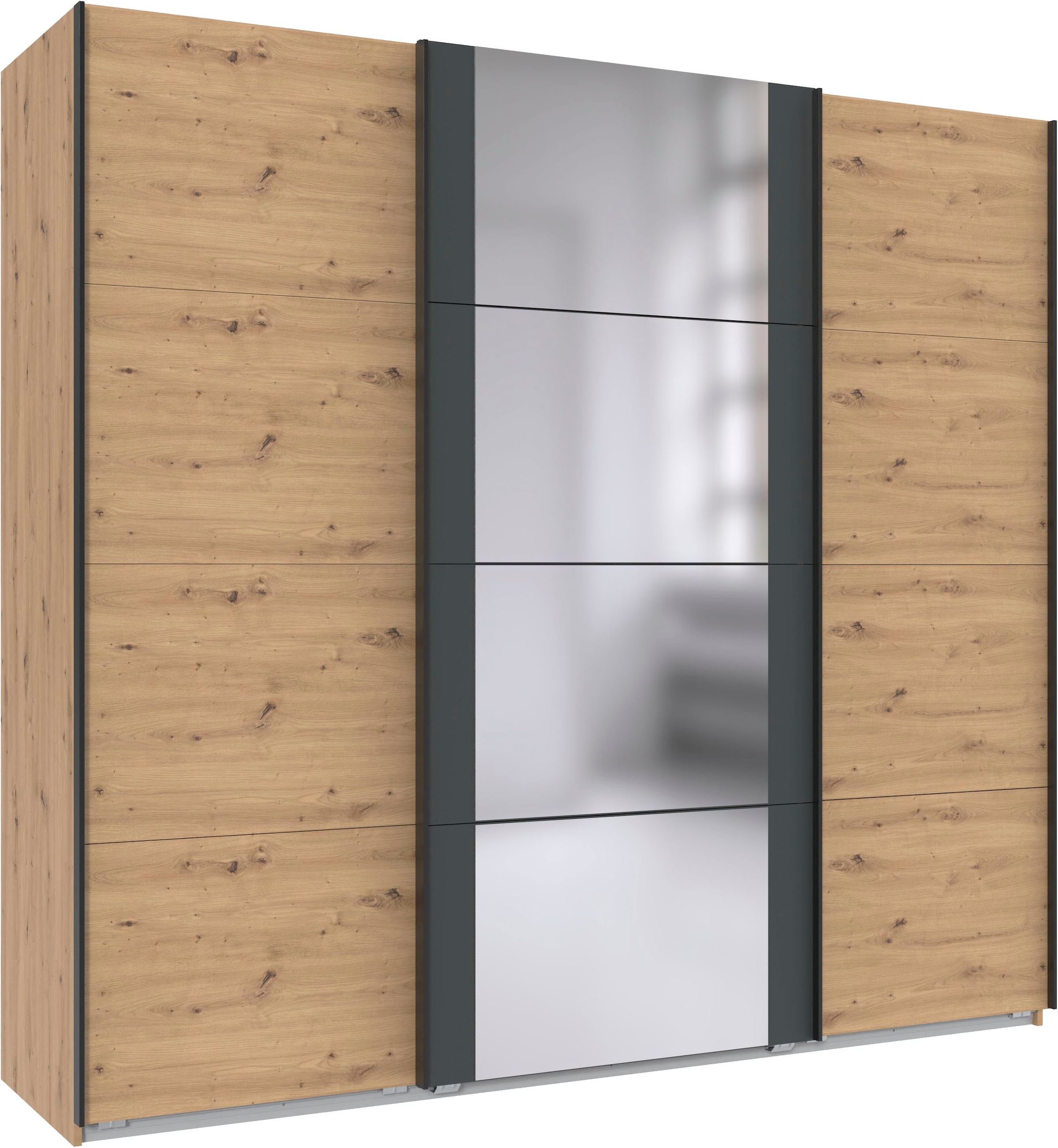 Schwebetürenschrank WIMEX, B:180cm H:210cm T:64cm, schwarz, Schränke, "Bern Schiebetürenschrank TOPSELLER", Schrank mit zusätzlicher