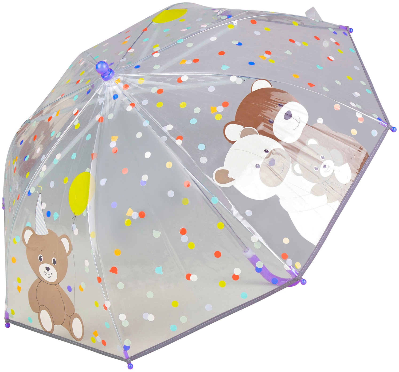 "Stockregenschirm STERNTALER ""Familie Bär"", Damen, transparent, Motiv, Regenschirme, für Kinder"