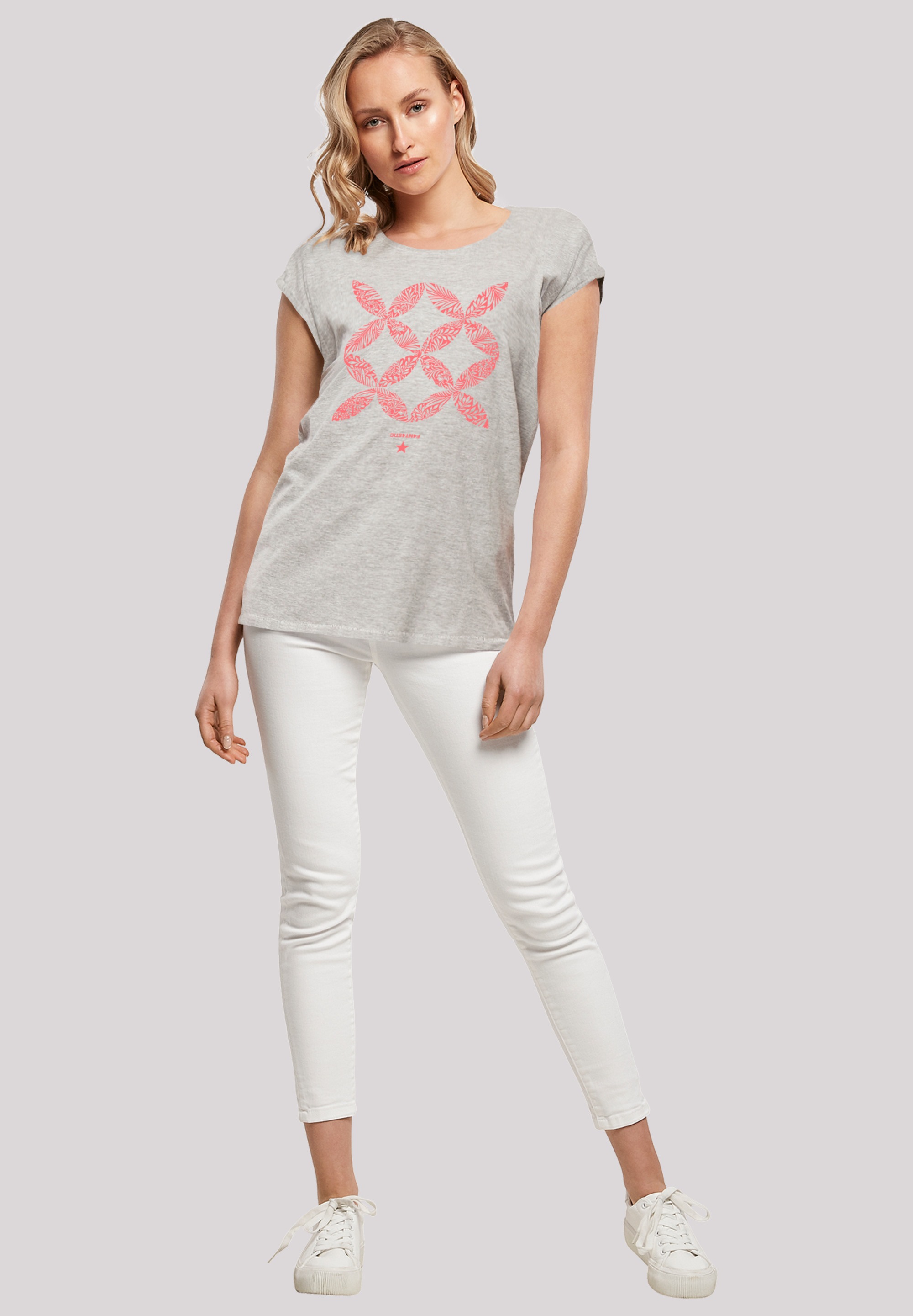 F4NT4STIC T-Shirt »Blumenmuster Coral«, Print
