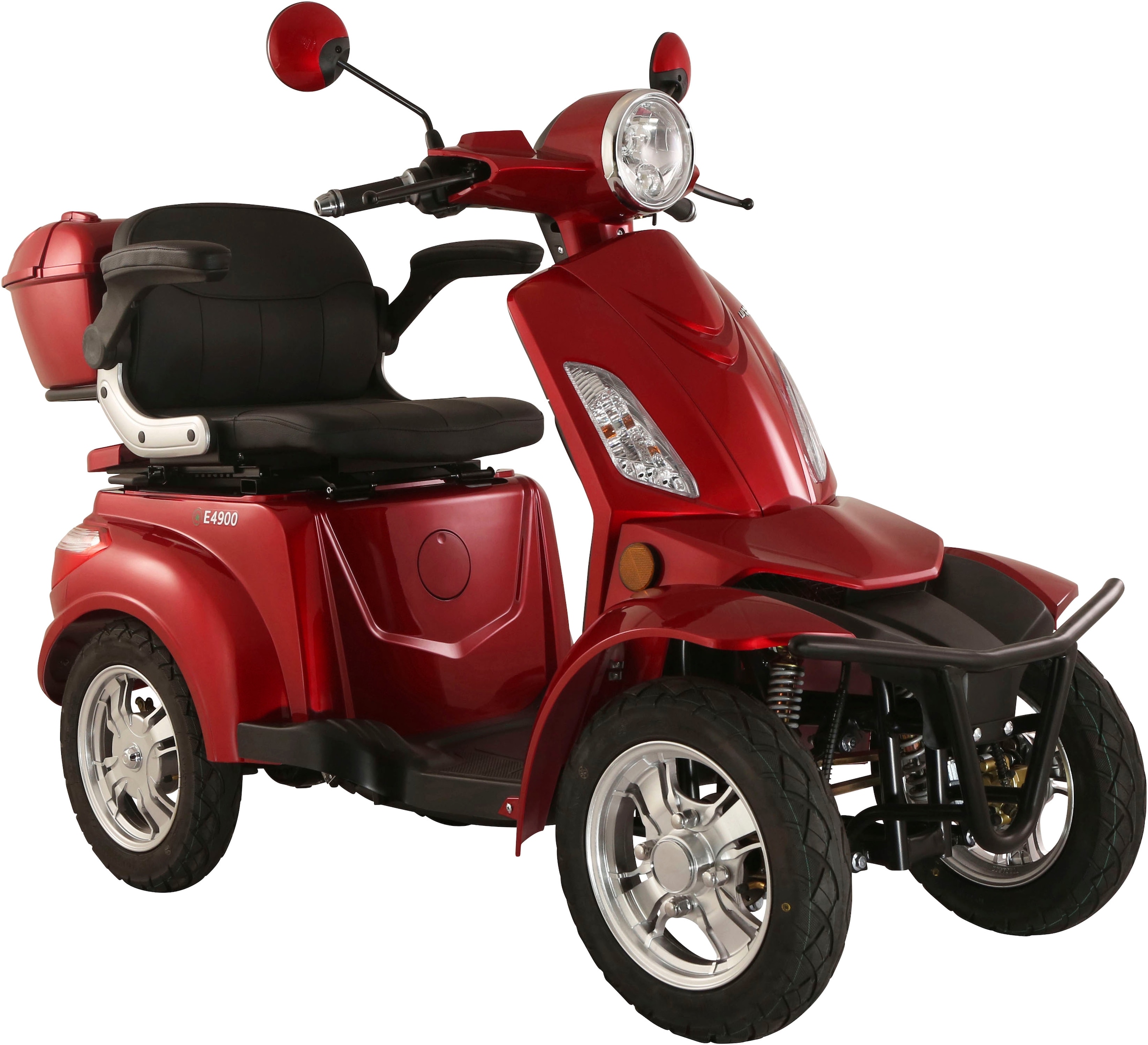 LUXXON Elektromobil "LuXXon Seniorenmobil E4900", B:68,5cm H:108,5cm L:164cmweinrot, Elektromobile, 1.000 W, Seniorenmobil mit 4 Räder, Elektroroller