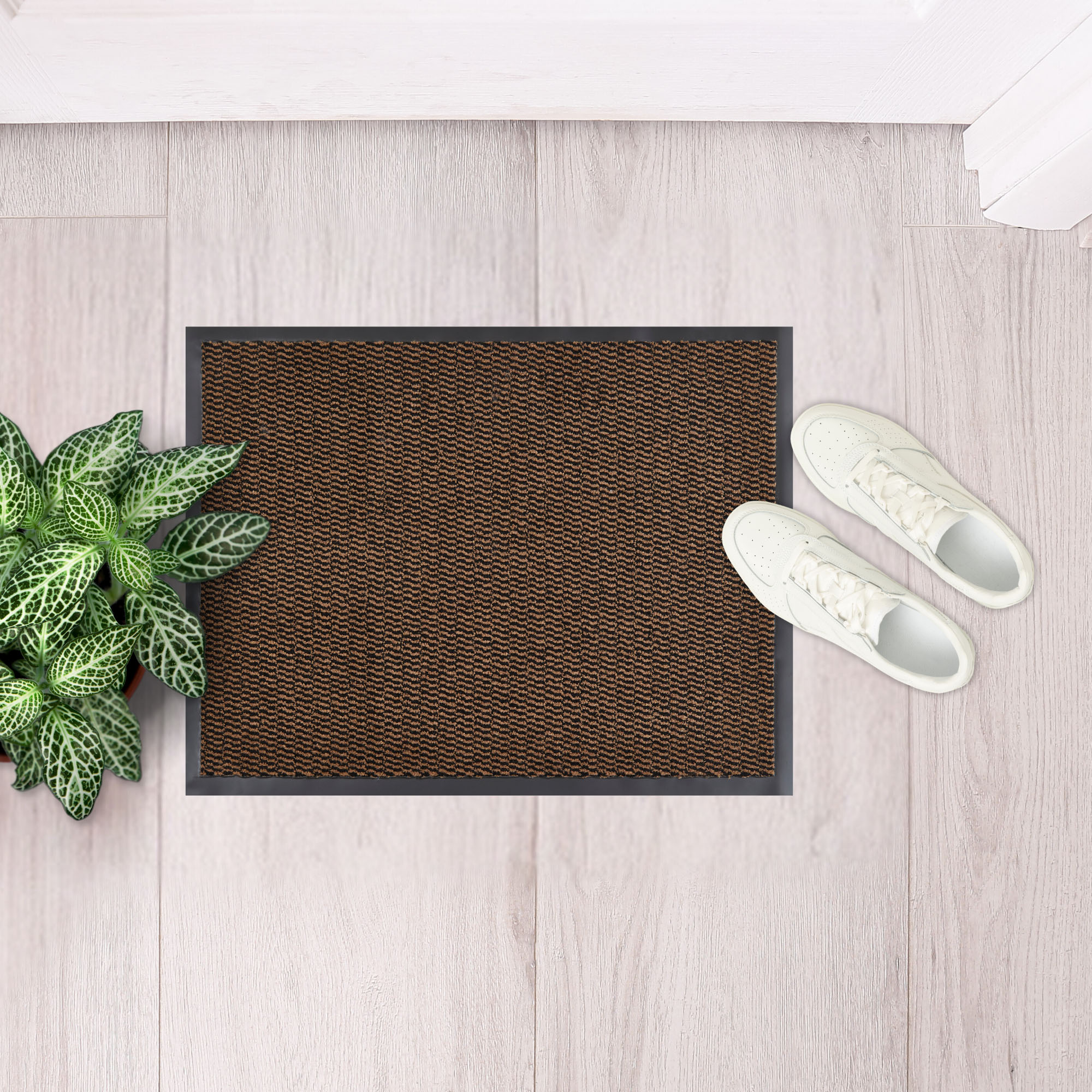 Fußmatte ANDIAMO, B:90cm H:5mm L:500cm, braun, Kunstfaser, Flur, Teppiche, "Easy, Made in Netherlands", Schmutzfangmatte, rutschhemmend, Innen- und