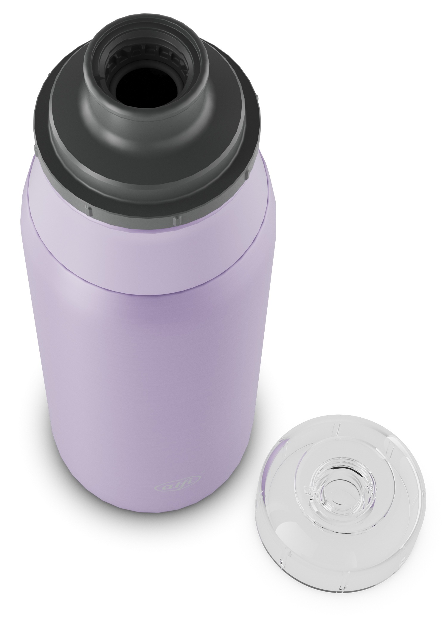 Alfi Trinkflasche »ELEMENT BOTTLE, Edelstahlkörper, spülmaschinenfest«, (1 tlg.), 0,6l, Free-Flow Trinksystem mit intuitivem Schraubverschluss