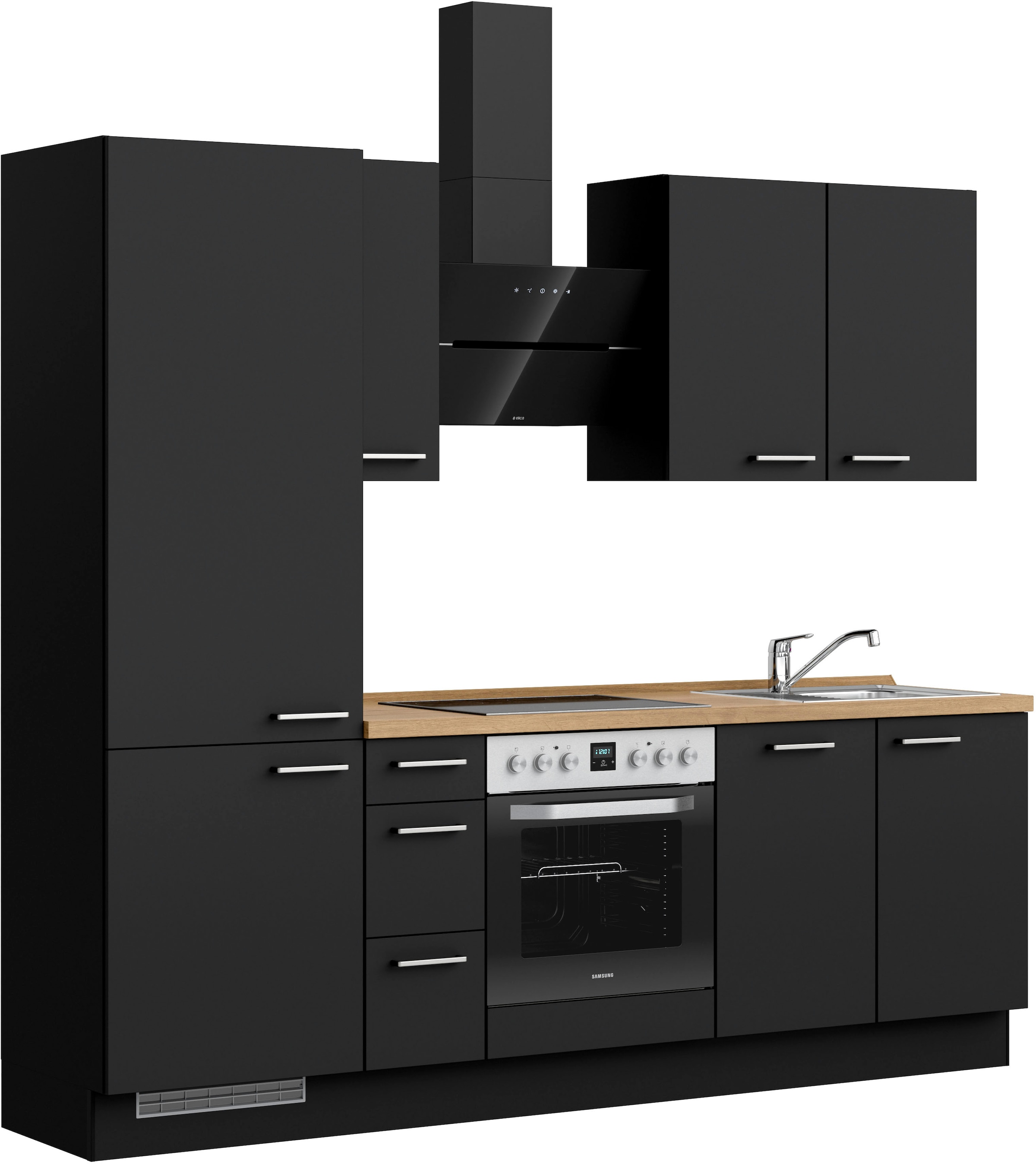 nobilia® Küchenzeile »"Touch II"«, vormontiert, Ausrichtung wählbar, Breite 240 cm, wahlw. mit E-Geräten