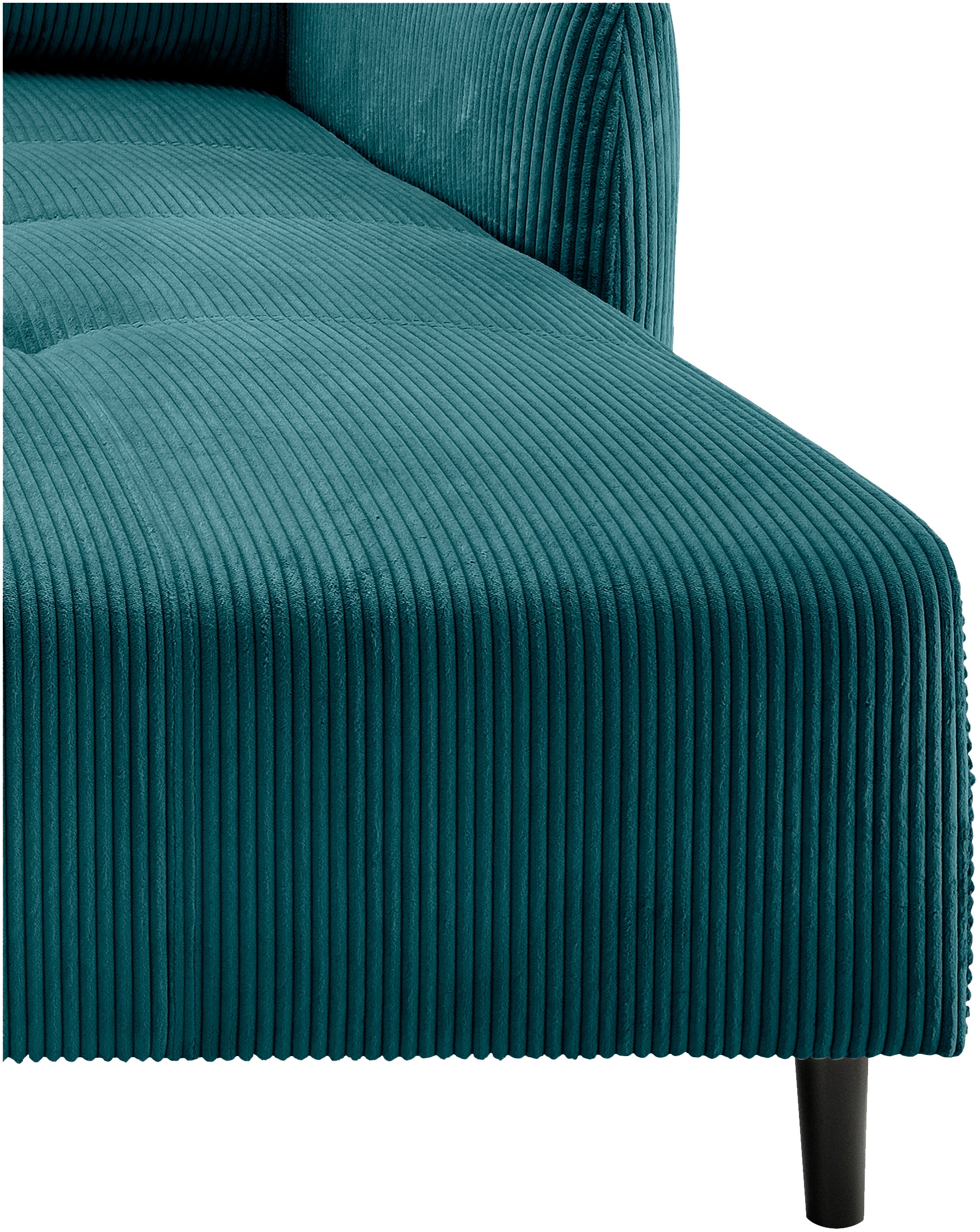 INOSIGN Ecksofa »Mara, aktueller Cord Bezug, wahlweise mit Bett und Bettkasten«, mit schmalen Armlehnen, Recamiere links und rechts montierbar, L-Form