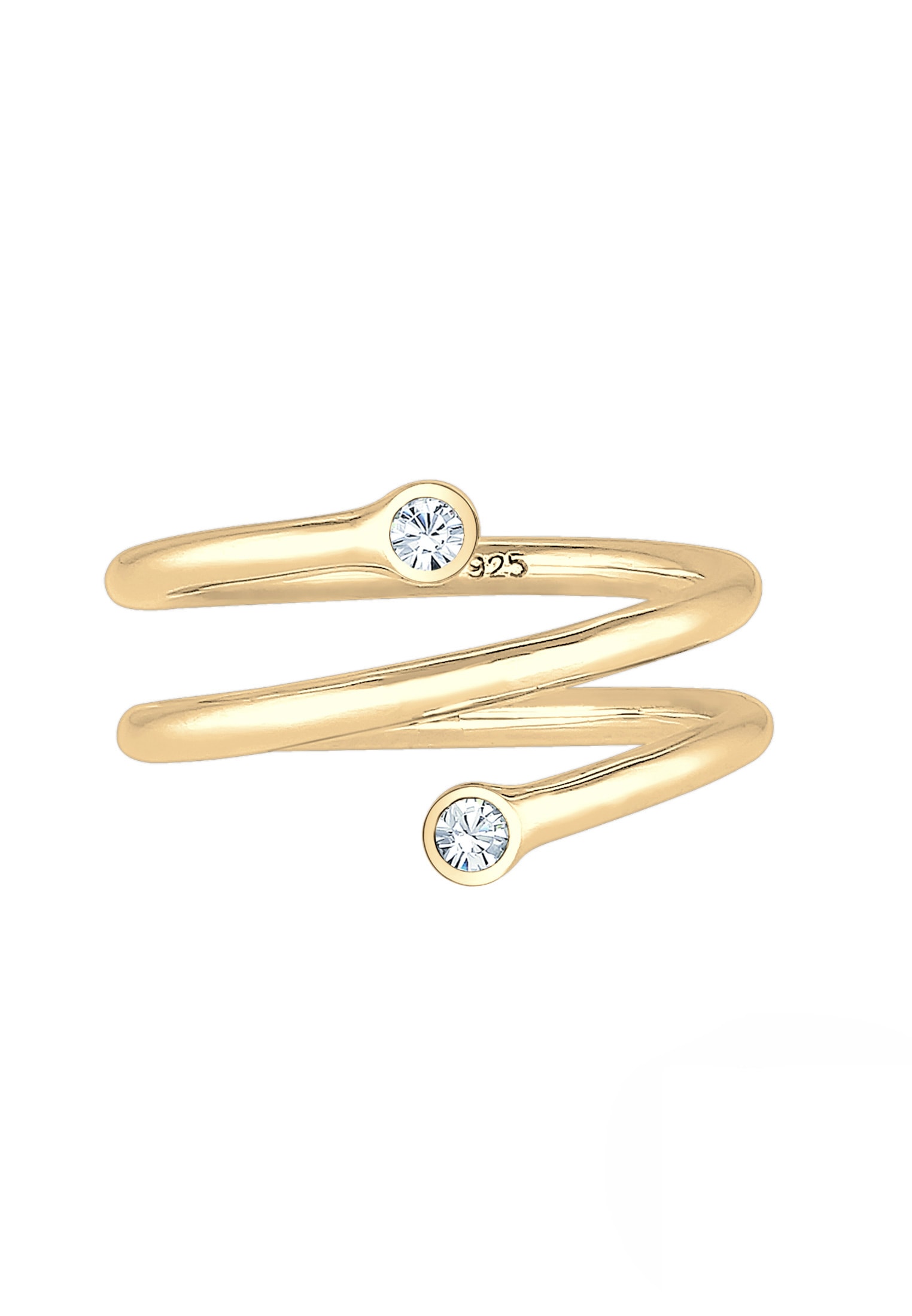 Elli Fingerring »Wickelring Geo Kristalle 925 Sterling Silber«