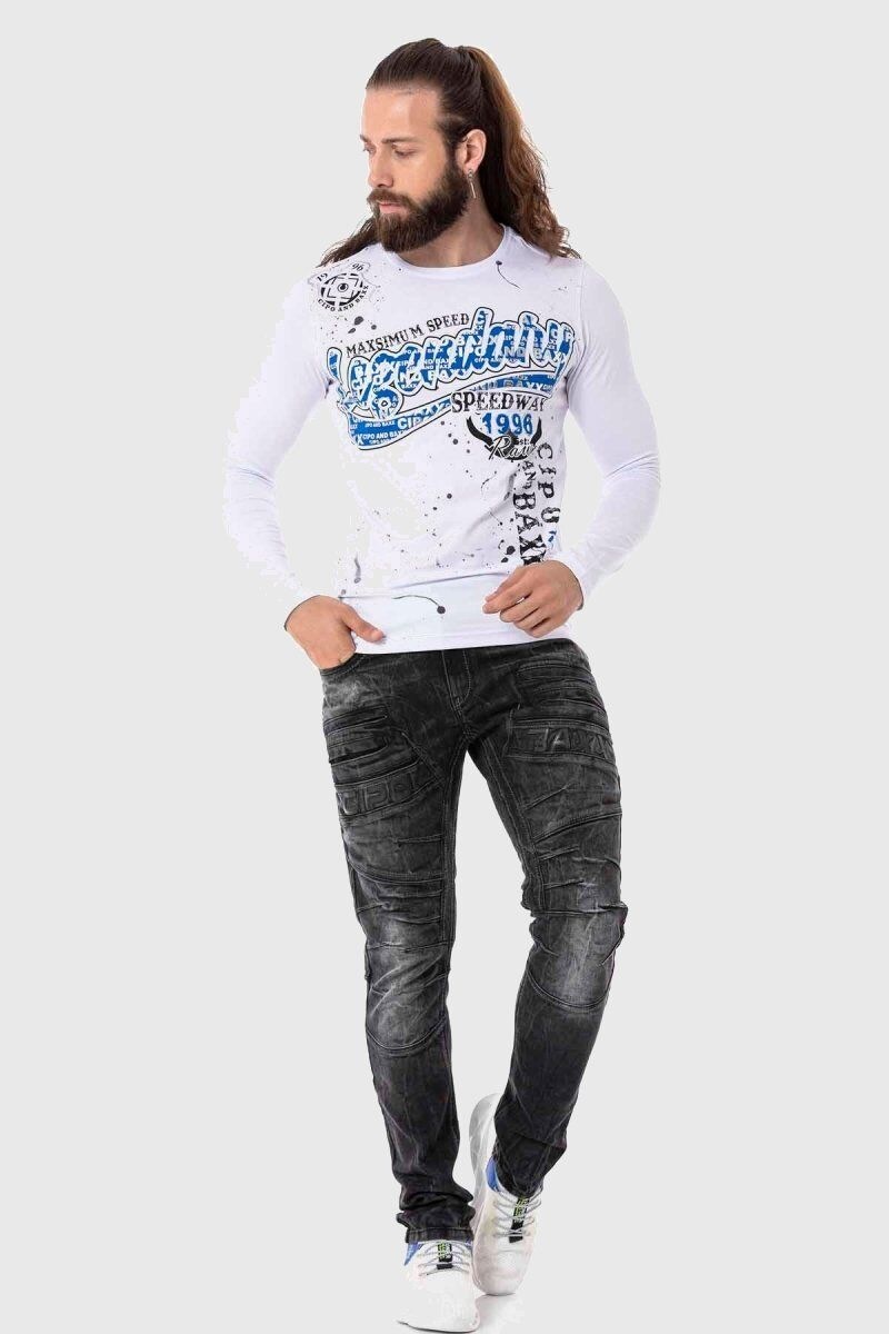 Cipo & Baxx T-Shirt »Sweatshirts«, mit coolem Effekt-Print