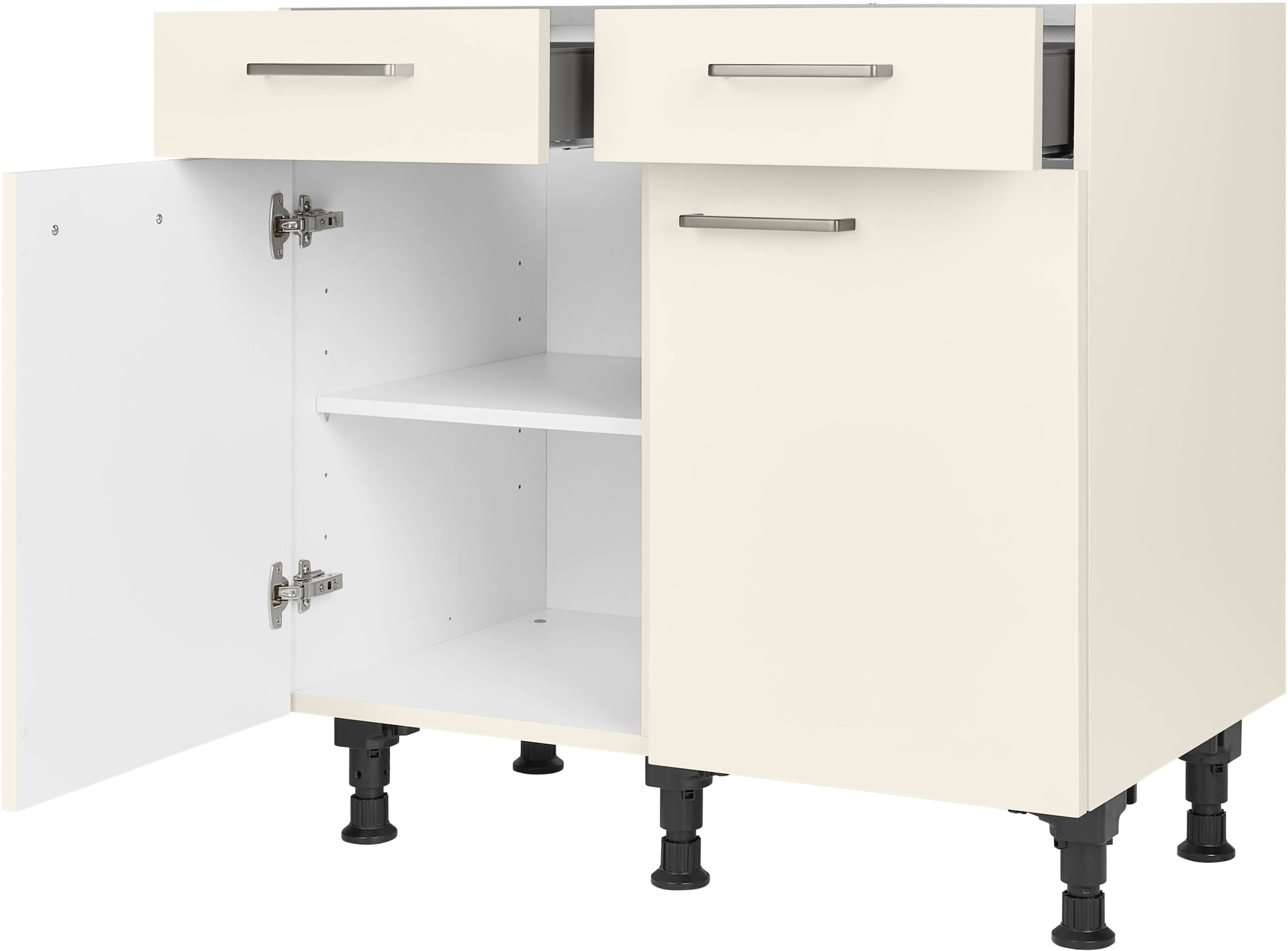 nobilia® Unterschrank »"Touch", vormontiert, Breite 90 cm, Soft-Close-Funktion« bei den Schubkästen, inkl. höhenverstellbare Sockelfüße