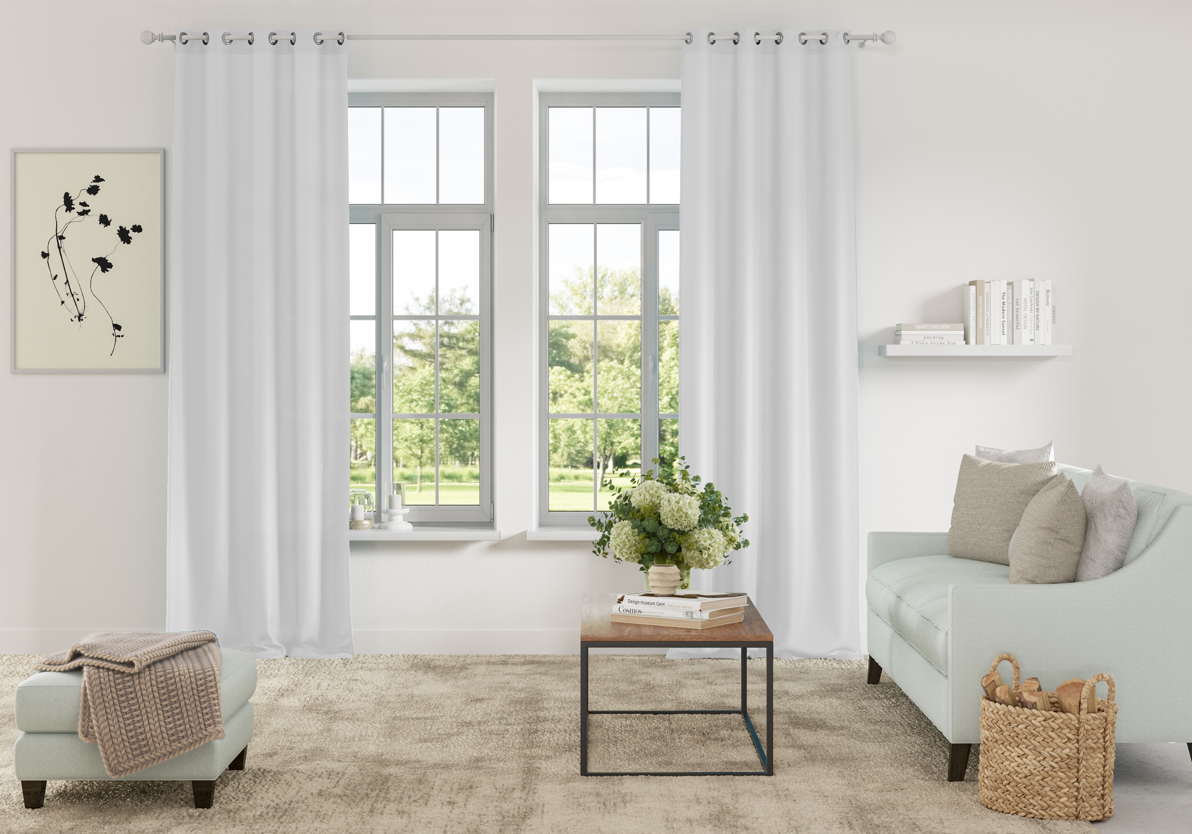 my home Vorhang "Parry" Ösen 2 Stk. tlg. 2-er Set, blickdicht, monochrom, b günstig online kaufen