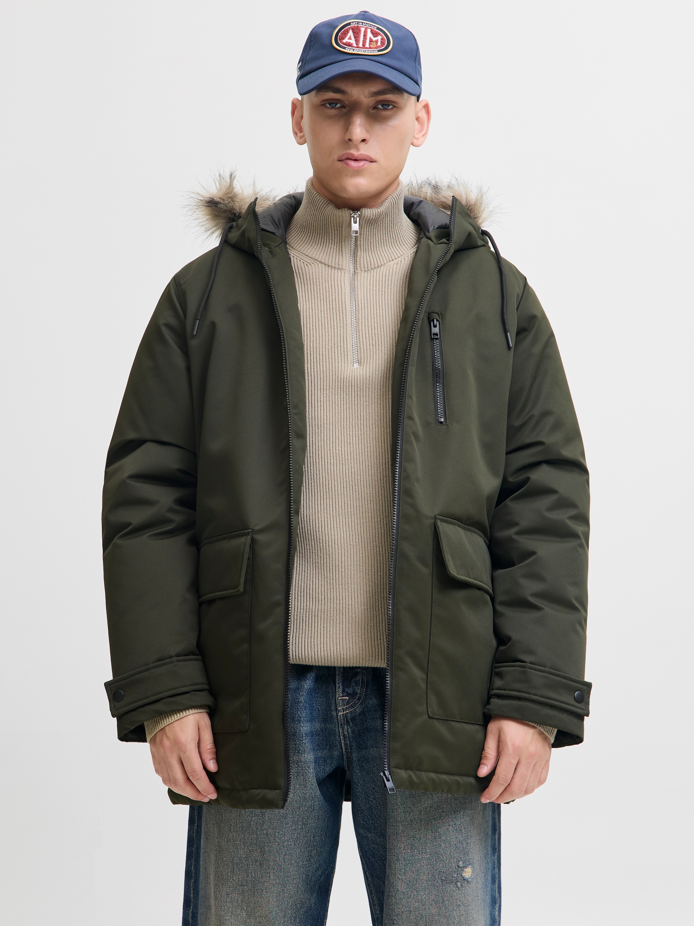 Jack & Jones Parka "JJCHARLIE DETACHABLE FAUX FUR PARKA" mit Kapuze günstig online kaufen