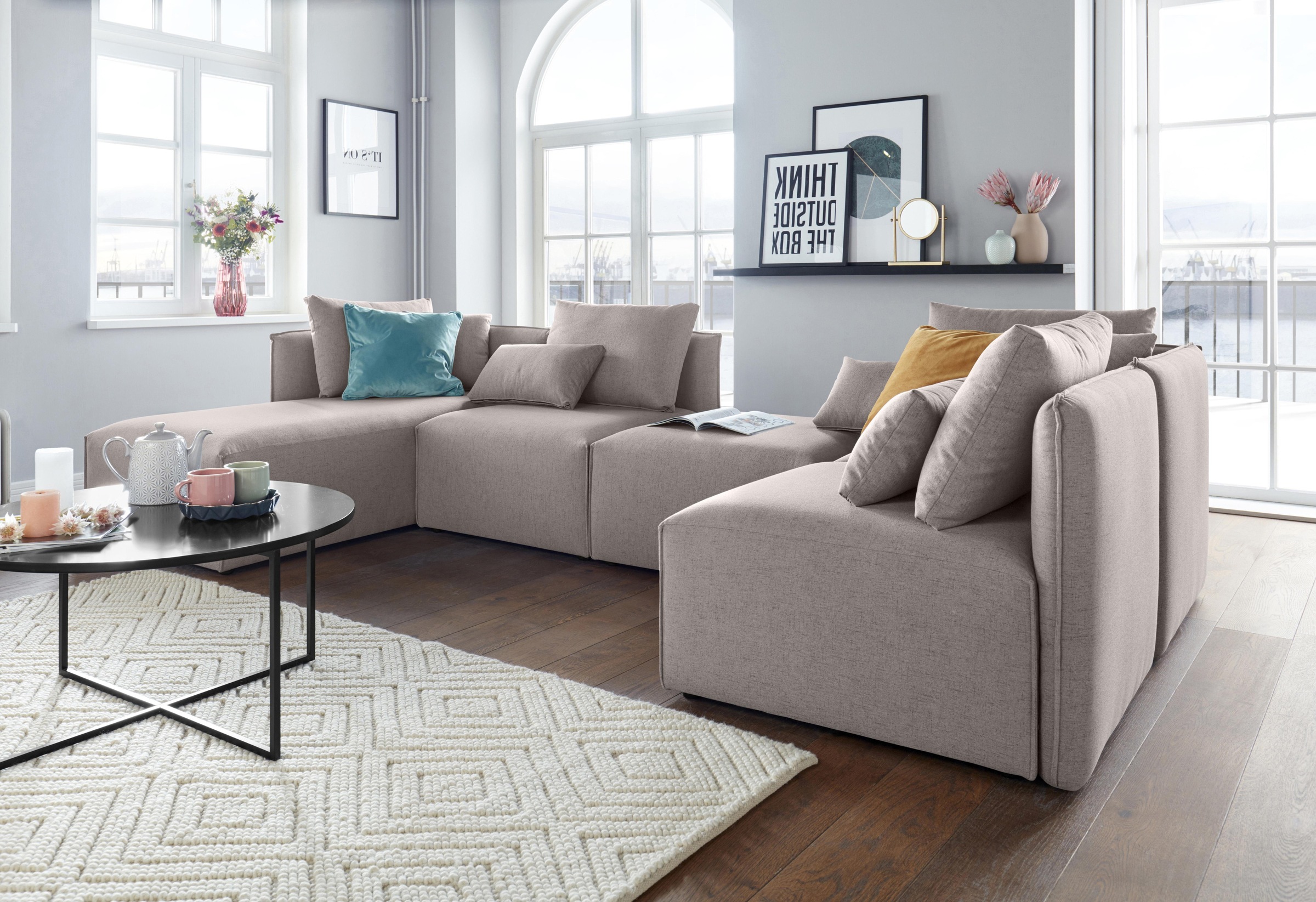 OTTO home Wohnlandschaft "Nöre U-Form" 5 Teile, in vielen Bezugsqualitäten günstig online kaufen