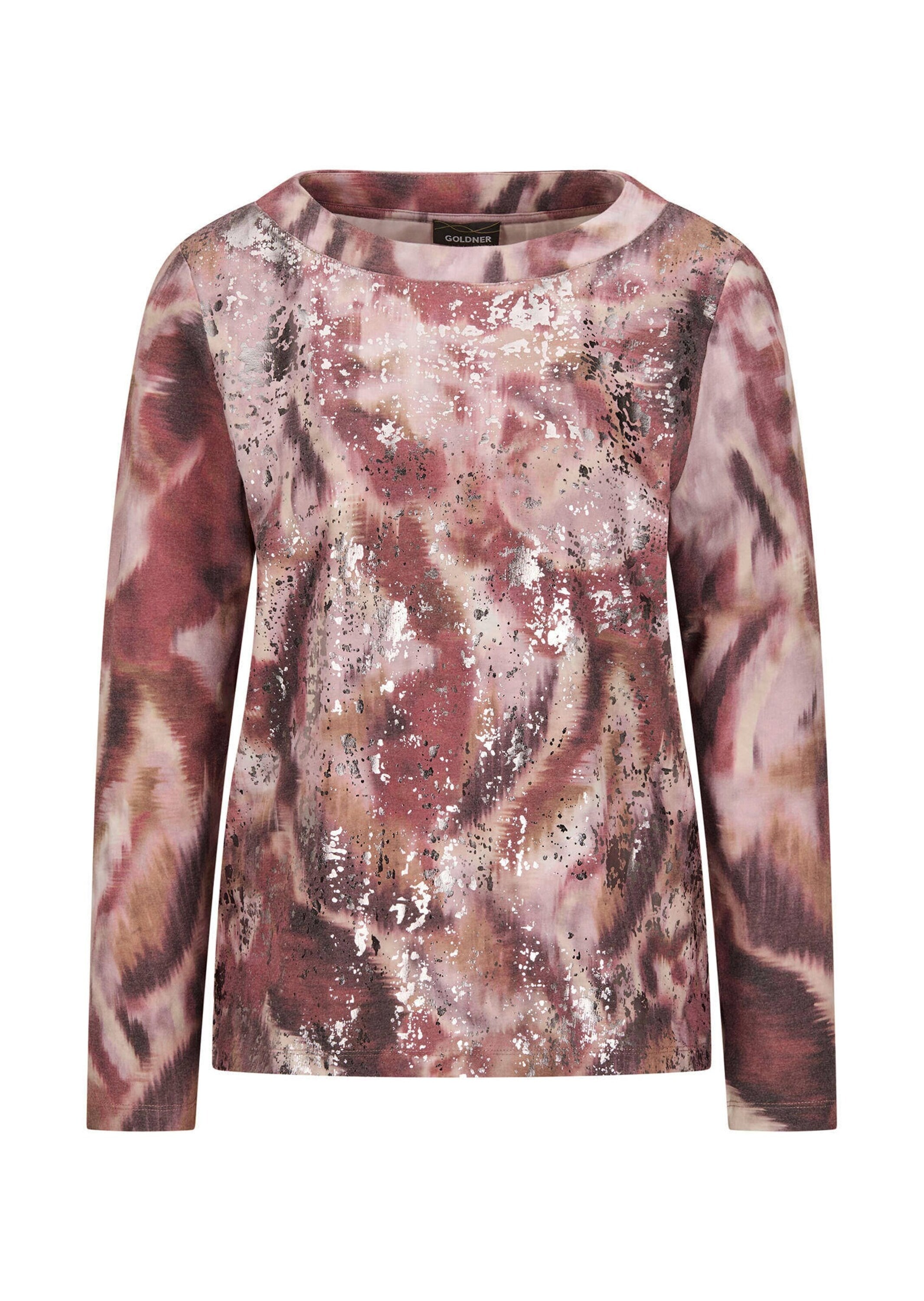 GOLDNER Print-Shirt "Kurzgröße Sweatshirt in Metallic-Optik" günstig online kaufen