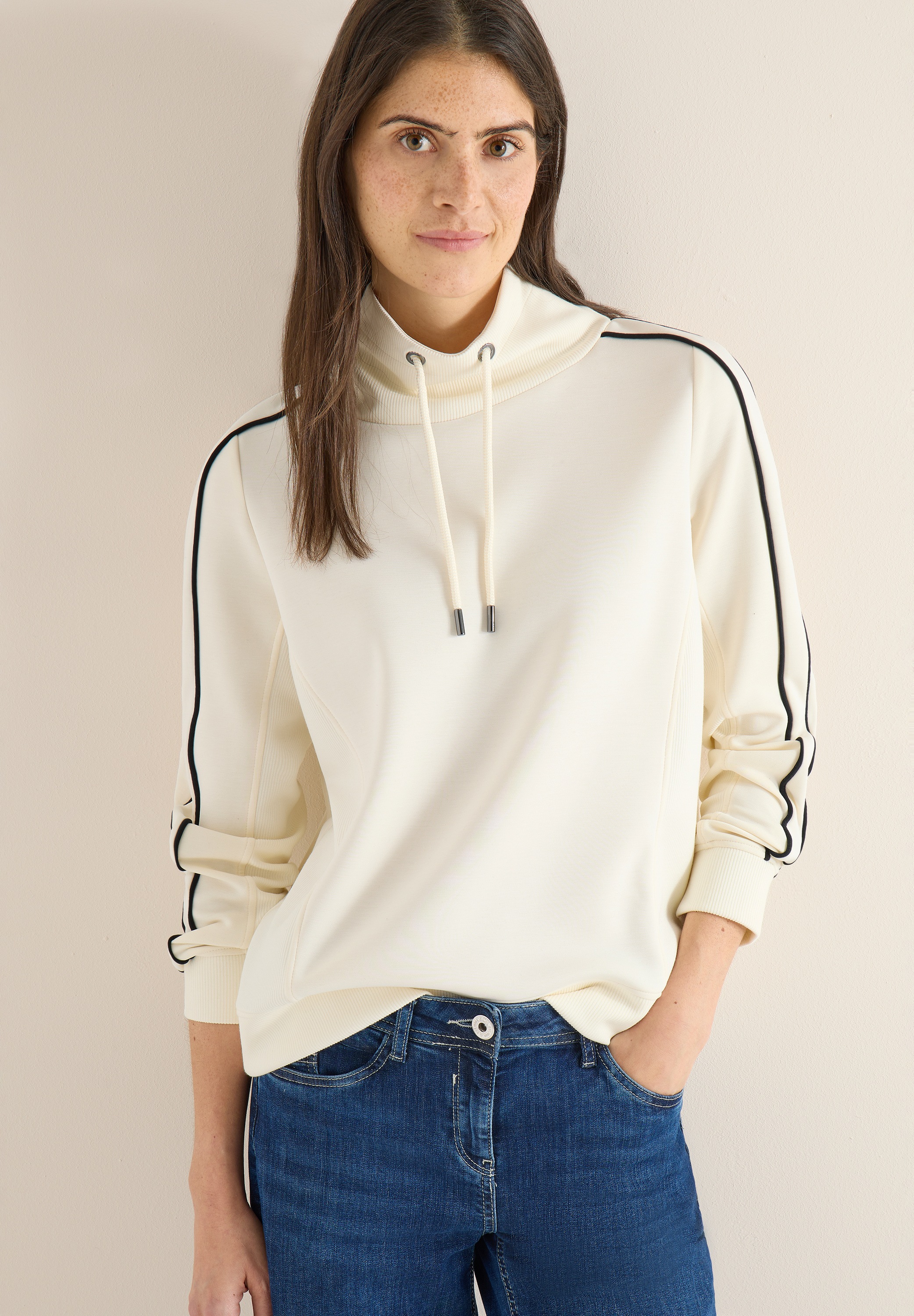 Cecil Sweatshirt, Langarm mit Tapedetails günstig online kaufen