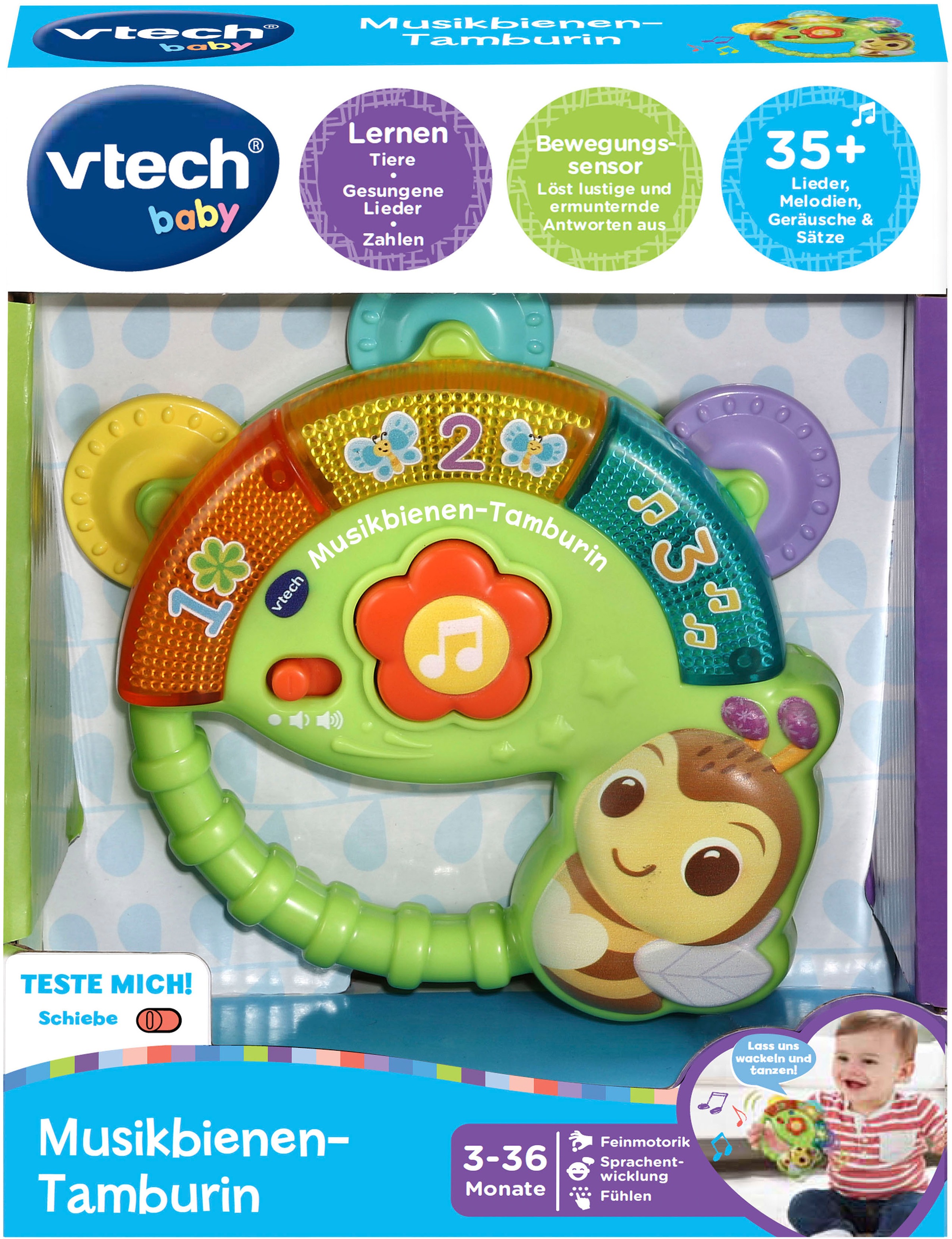 Vtech® Lernspielzeug »Vtech Baby, Musikbienen-Tamburin«, mit Licht und Sound