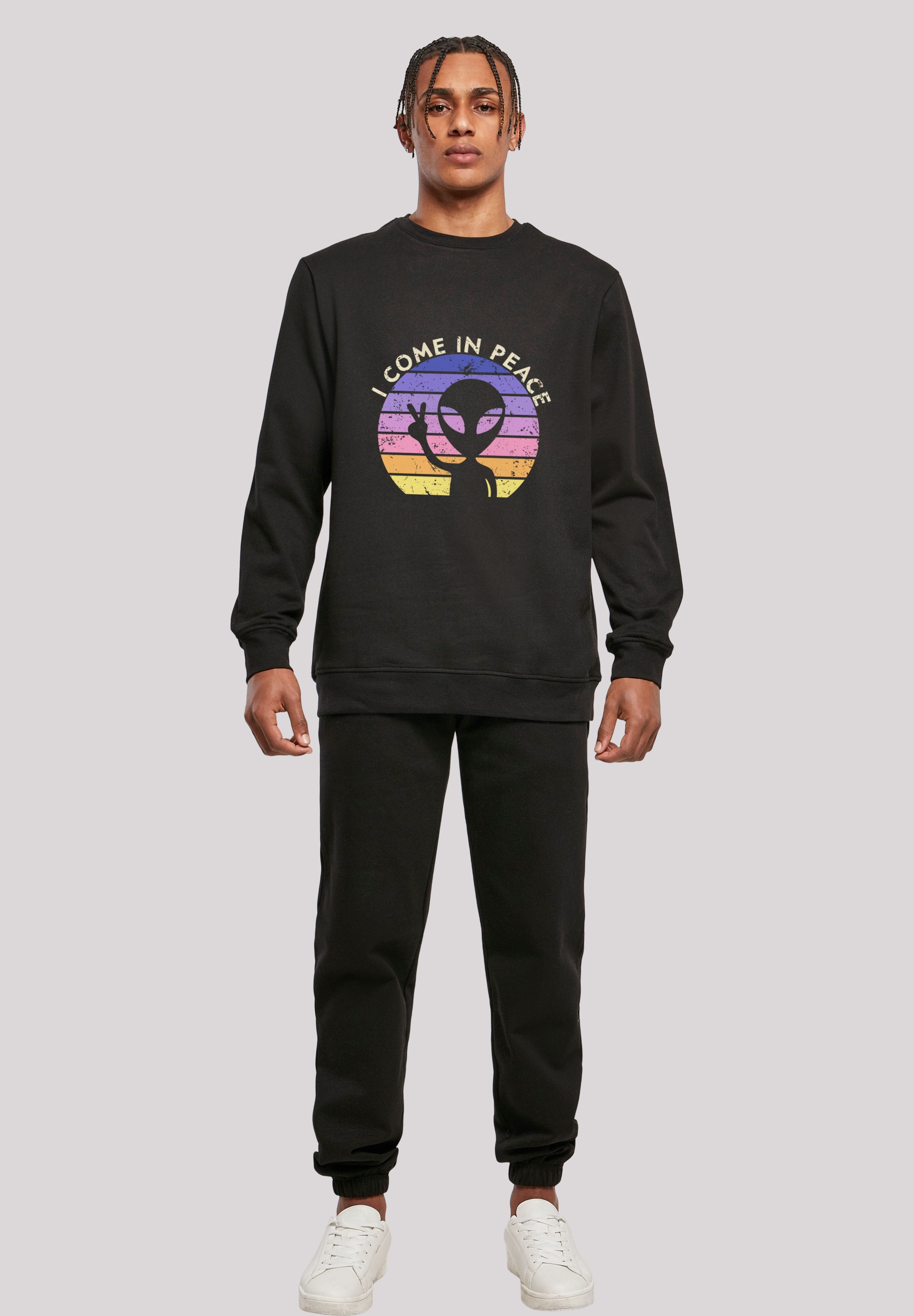F4NT4STIC Sweatshirt »Alien Peace Sunset«, Premium Qualität
