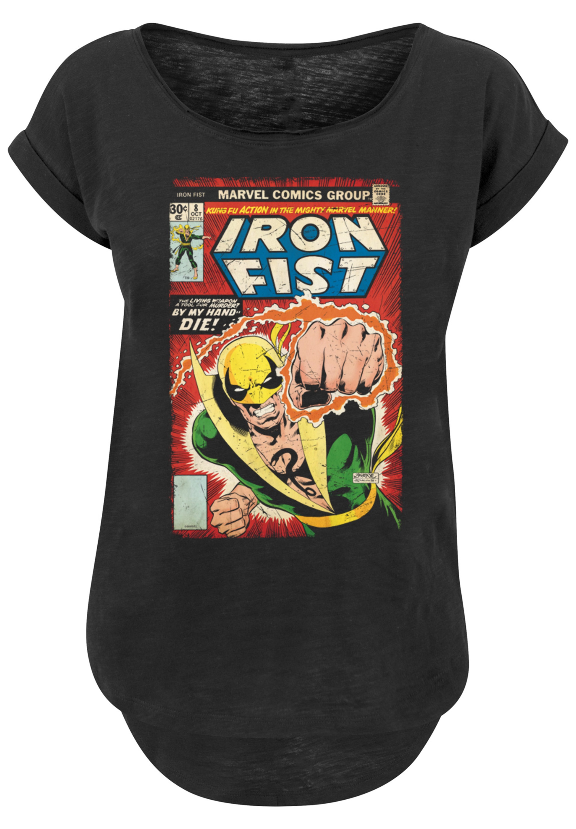F4NT4STIC T-Shirt »Marvel Iron Fist Cover«, Damen,Premium Merch,Lang,Longshirt,Logo Print