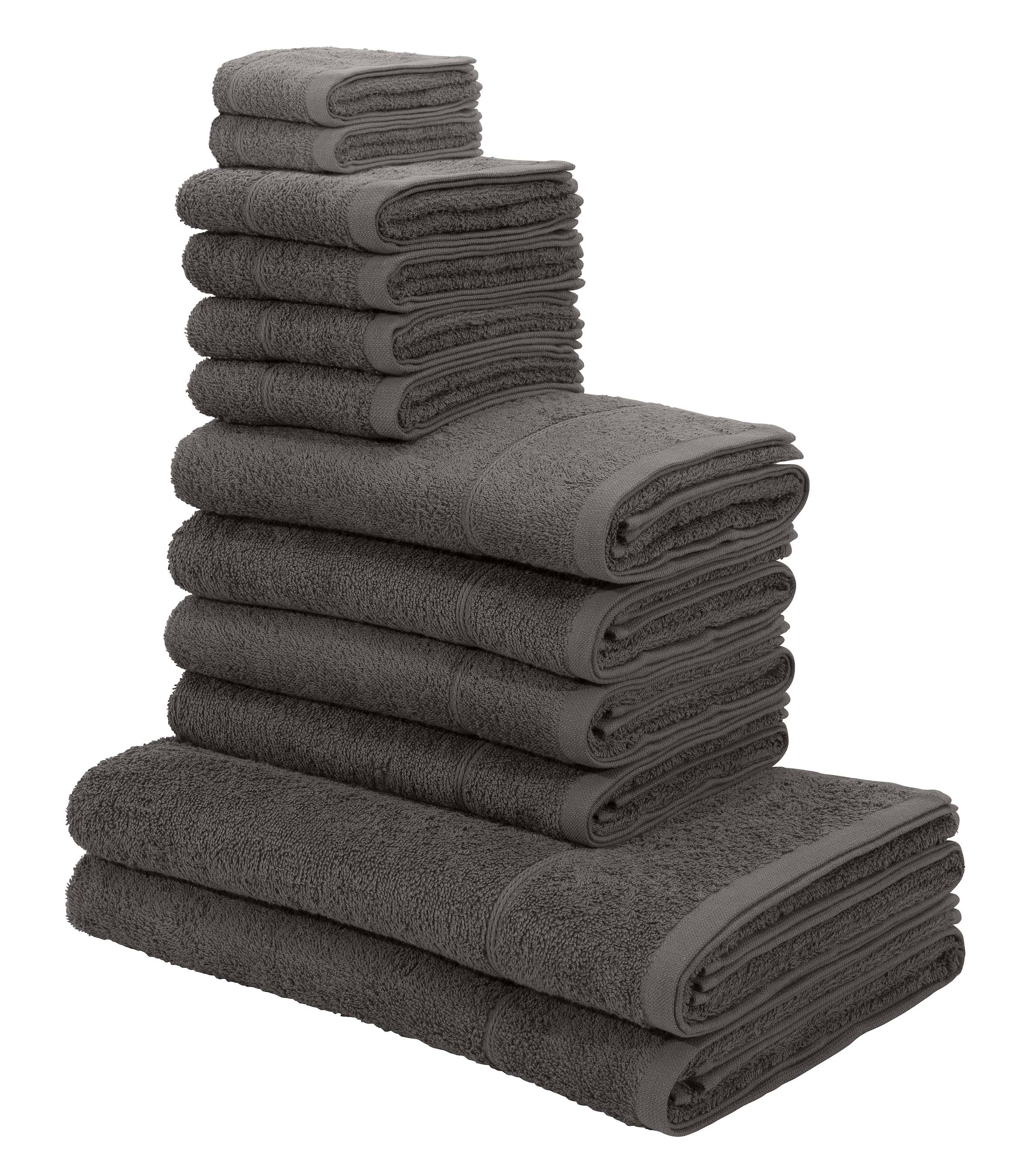 my home Handtuch | »Sanremo«, Handtuch-Set Set, 12 Set 100% aus Baumwolle Rechnung Handtücher Frottier, mit einfarbiges BAUR Bordüre, tlg., auf