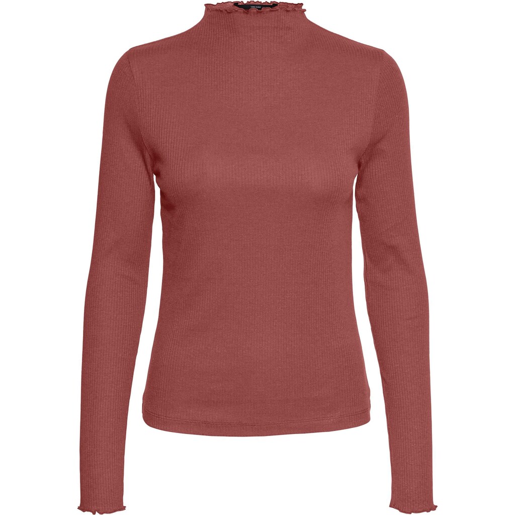 Damenmode Shirts & Sweatshirts Vero Moda Langarmshirt »VMVIO L/S HIGH NECK BLOUSE« rostrot