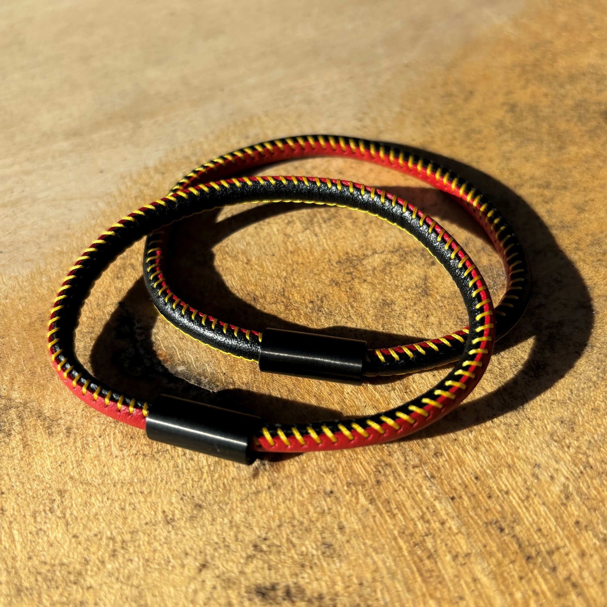 Zeeme Armband »echt Leder mit Deutschland-Farben 23cm«